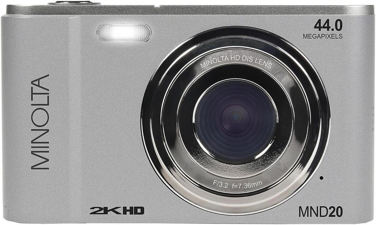 Alt view image 6 of 11 - Minolta MND20-S MND20 16x Digital Zoom 44 MP/2.7K Quad HD Digital Camera (Silver)