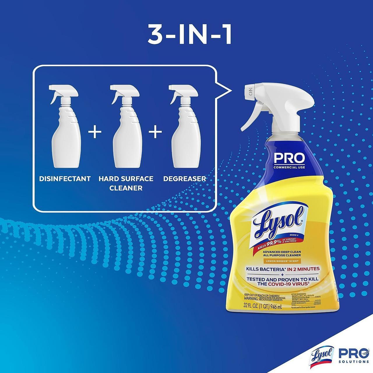 Alt view image 9 of 9 - Lysol Advanced Deep Clean Lemon Breeze Scent All Purpose Cleaner Liquid 32 oz.