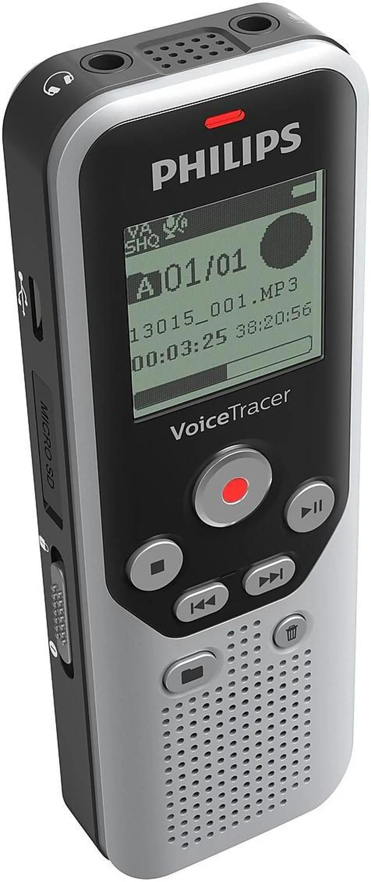Alt view image 18 of 20 - Philips - VoiceTracer Digital Audio Recorder - Dark Silver & Black
