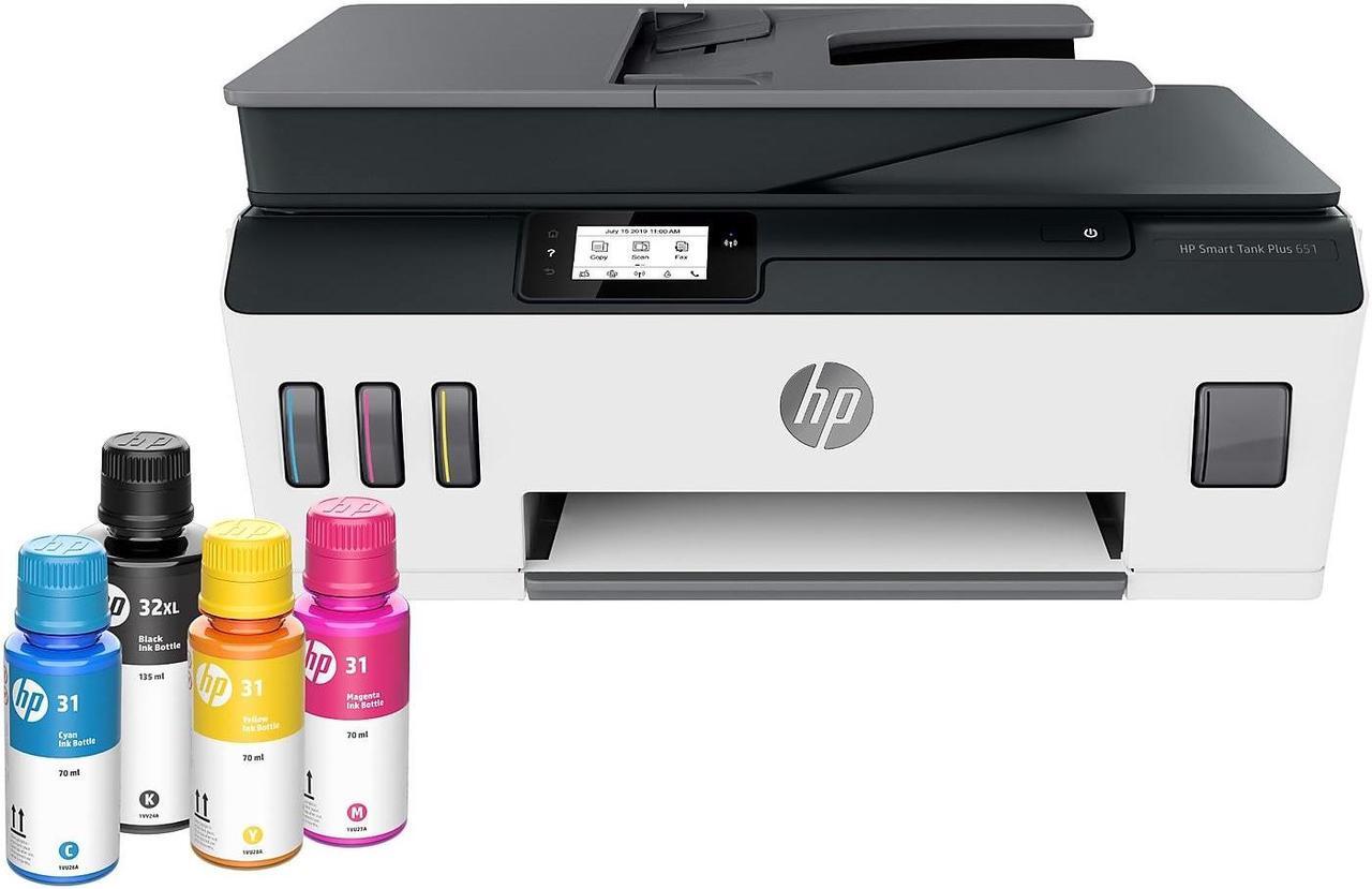 Alt view image 8 of 14 - HP Smart Tank Plus 651 Wireless All-in-One InkJet Printer, Color Mobile Print,