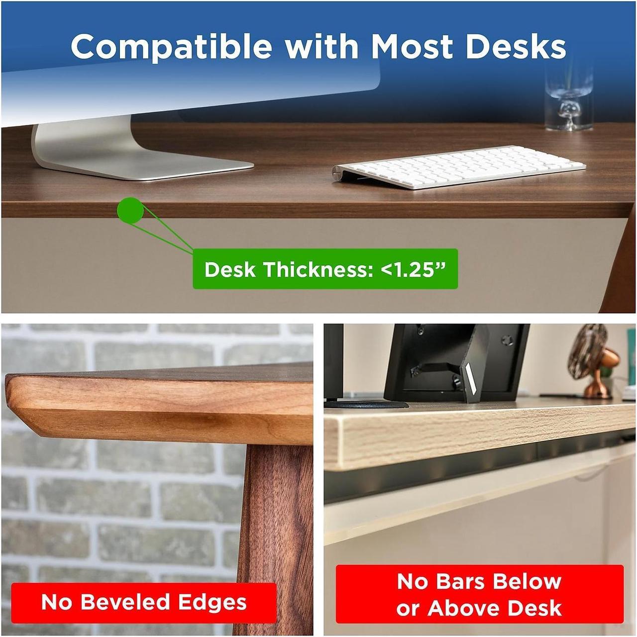 Alt view image 7 of 7 - KT4 Clamp On Keyboard Tray Under Desk Slide -Height and Tilt Adjustable Keyboard Tray Desktop Under Desk Keyboard Tray Slide Out computer keyboard stand for desktop keyboard drawer under desk