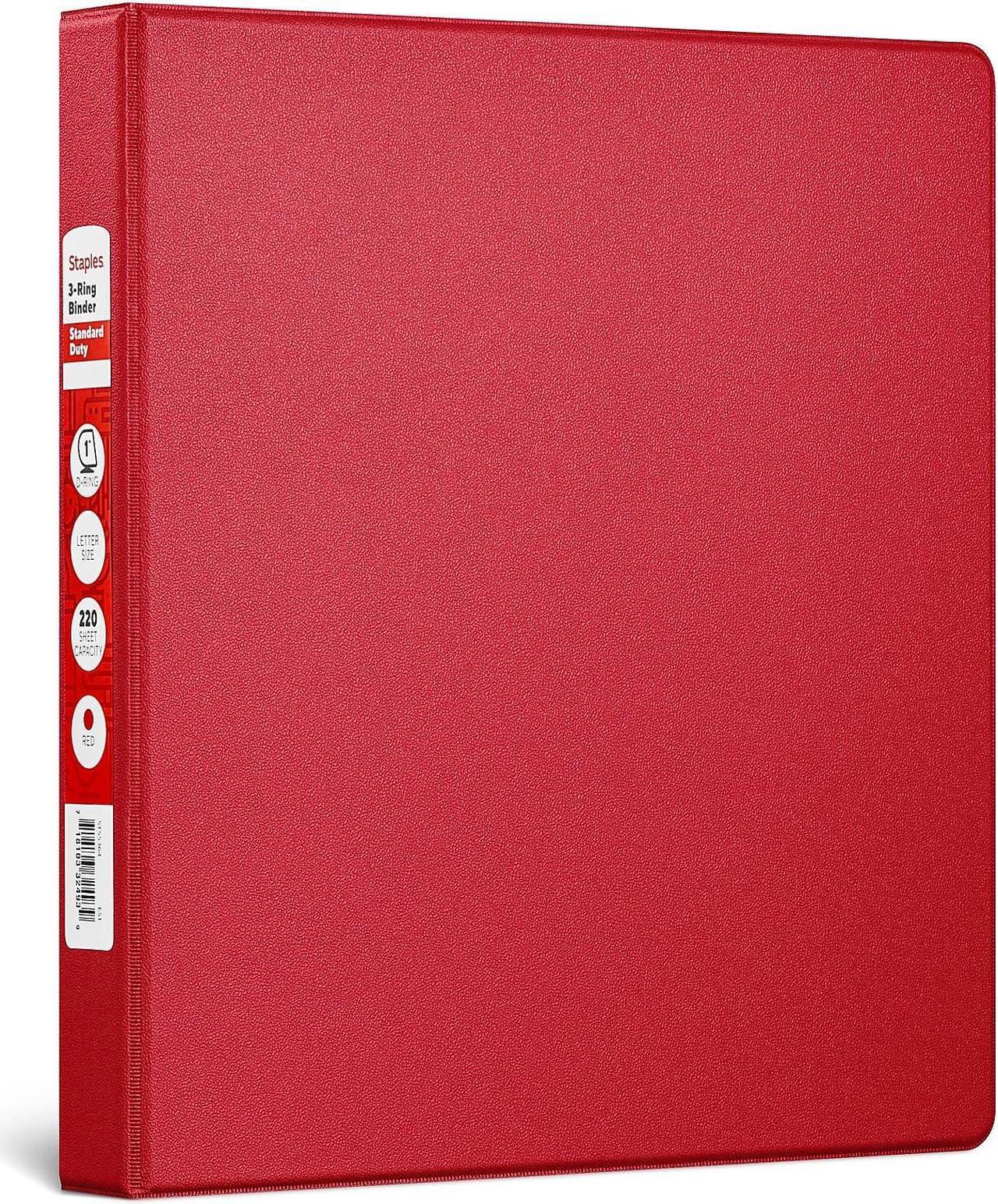 Main image of 1" Staples Standard Binder with D-Rings Burgundy 976153