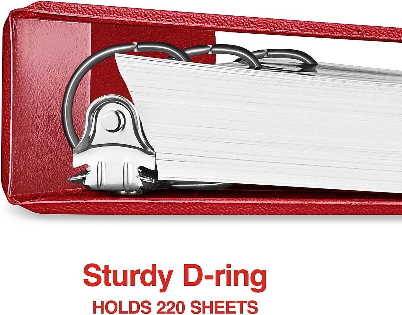Alt view image 3 of 5 - 1" Staples Standard Binder with D-Rings Burgundy 976153