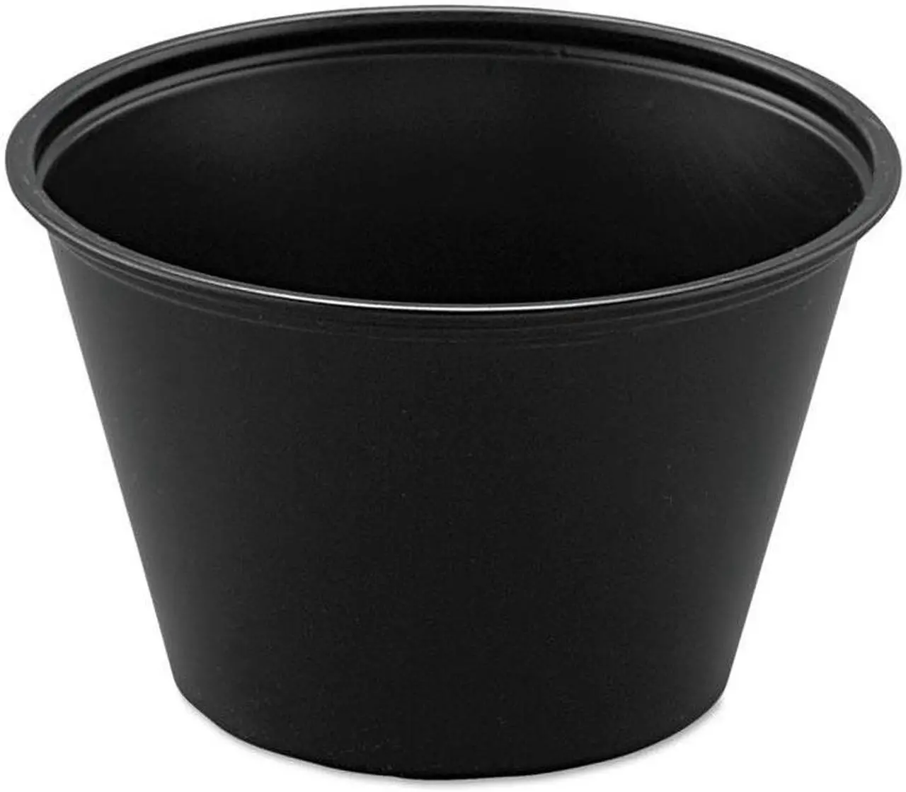 Main image of SOLO Polystyrene Portion Cups 4oz Black 250/Bag 10 Bags/Carton P400BLK