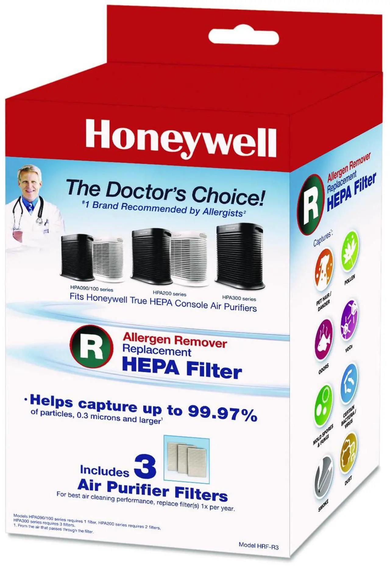Alt view image 4 of 6 - Honeywell  HRF-R3  True HEPA Replacement Filter R - 3 Pack