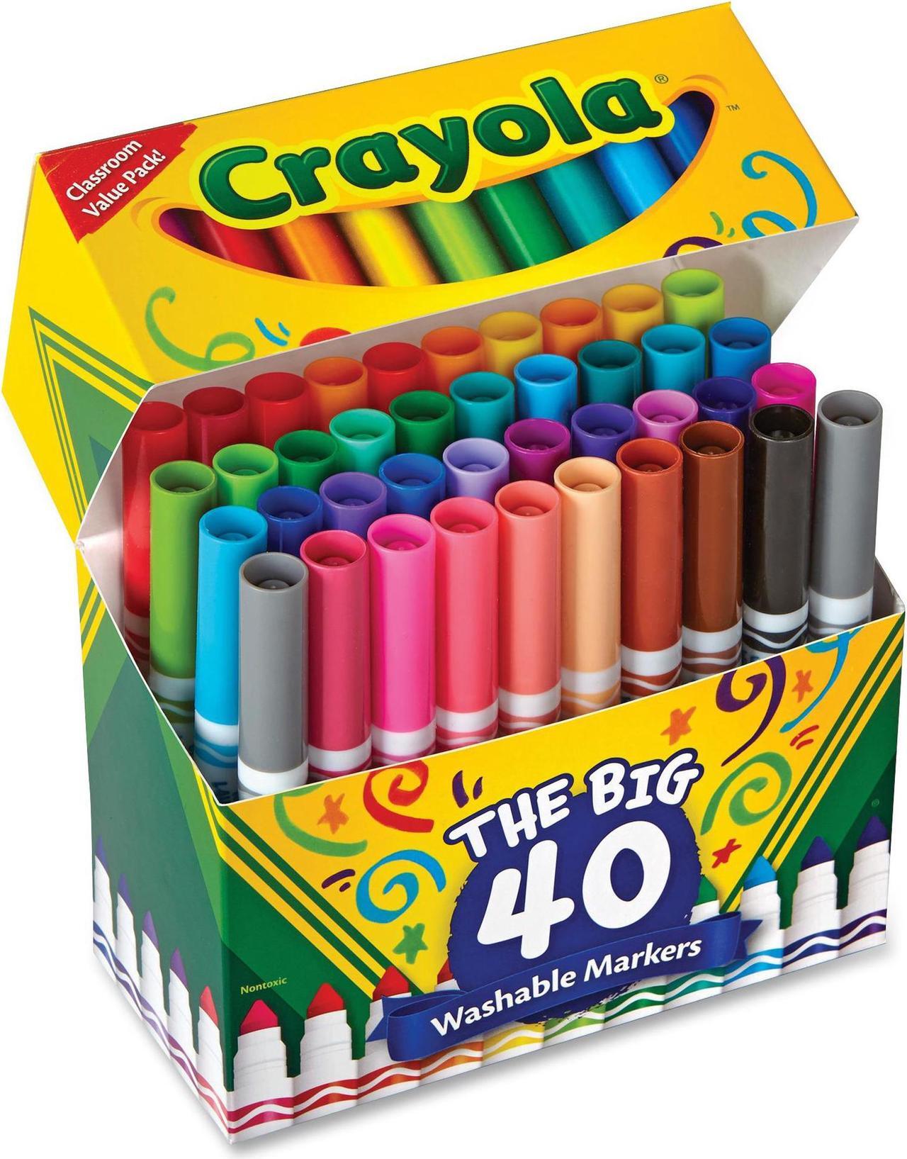 Alt view image 3 of 20 - Crayola Marker,Washable,40/St,Ast 587858