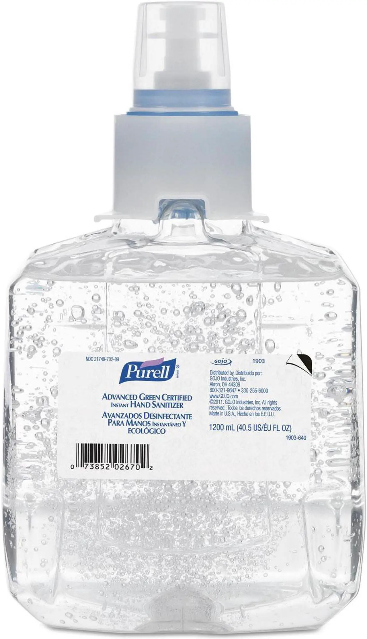 Alt view image 3 of 12 - Purell 190302CT  Advanced Green Certified Instant Hand Sanitizer Refill, 1200mL, FragranceFree, 2/Carton, 1 Carton