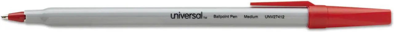 Alt view image 3 of 13 - UNIVERSAL Economy Ballpoint Stick Oil-Based Pen Red Ink Medium Dozen 27412