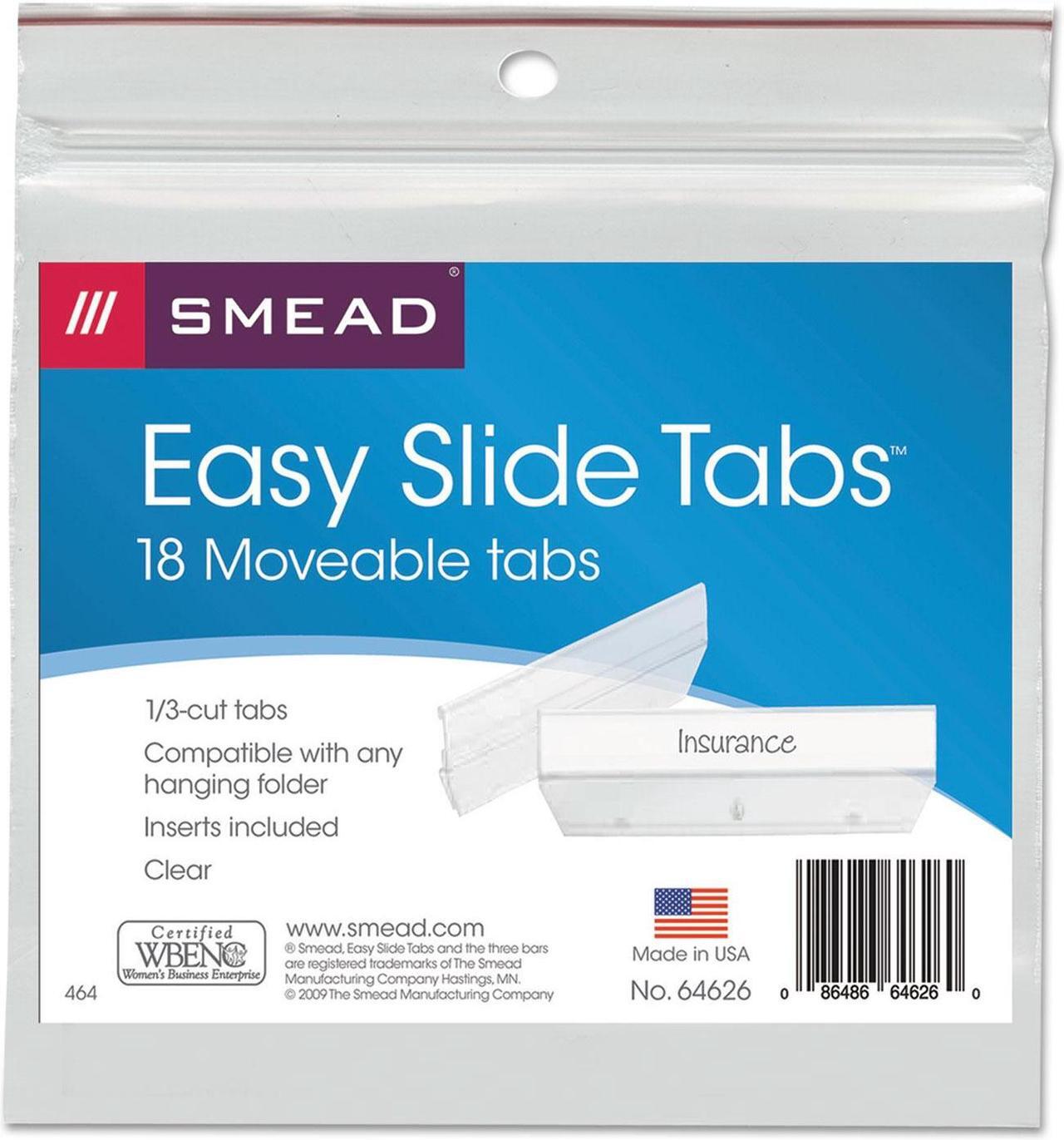 Alt view image 13 of 18 - Smead Easy Slide Hanging Folder Tab 1/3 Tab 3 1/2 in Clear 18/Pack 64626