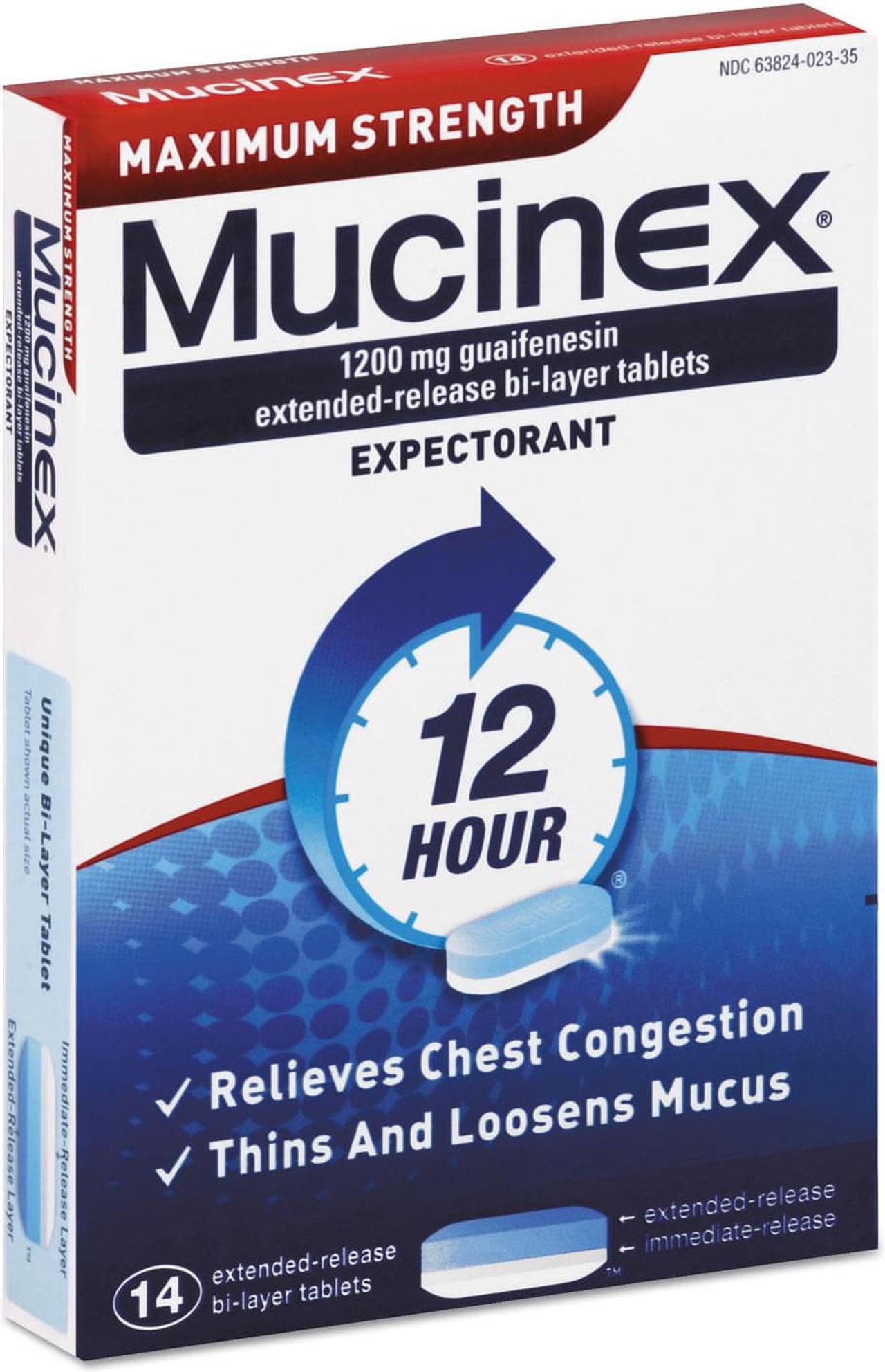 Alt view image 3 of 20 - Mucinex Max Strength Expectorant 14 Tablets/Box 02314