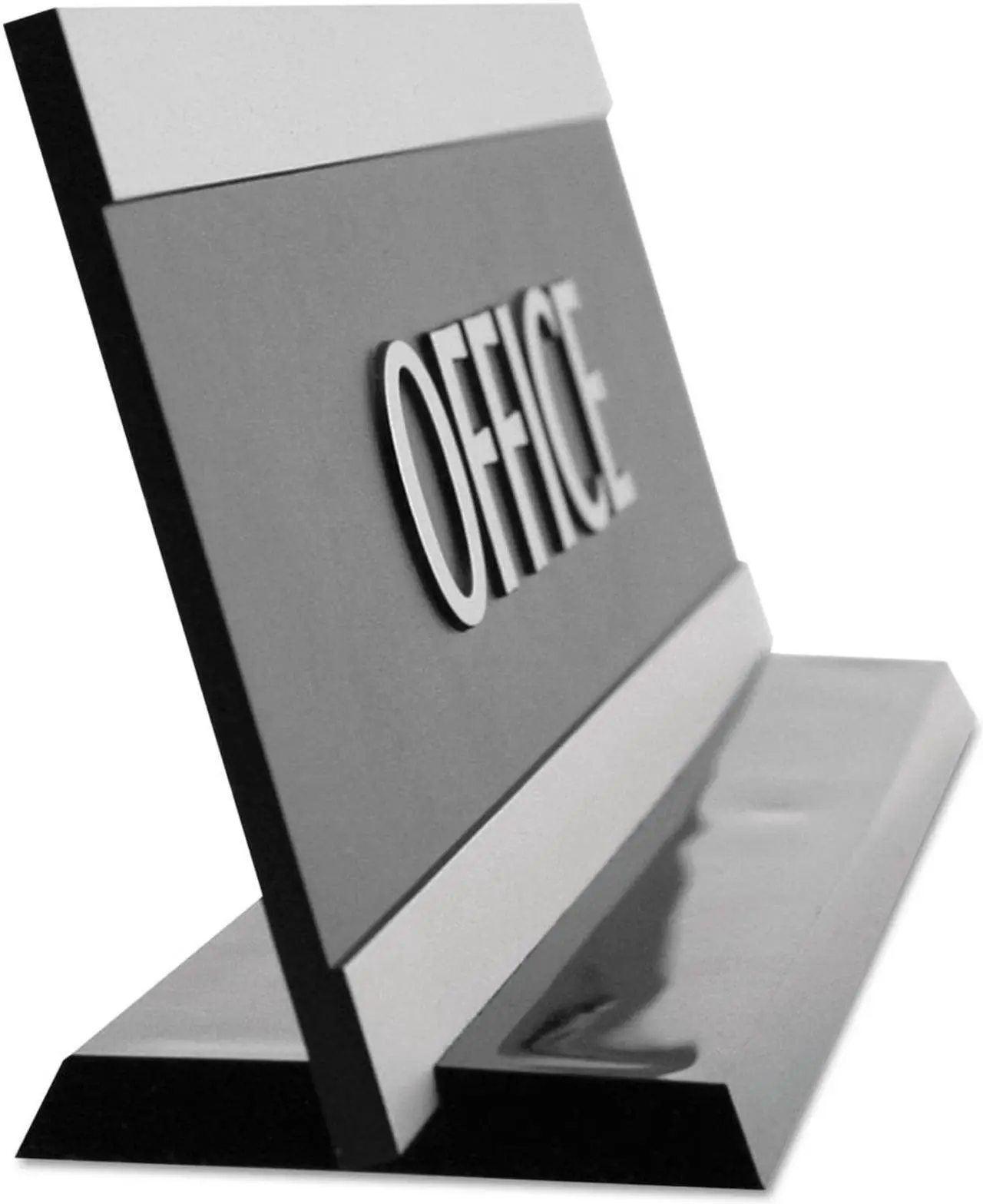 Alt view image 6 of 6 - Century Series Office Sign OFFICE 9 x 3 Black/Silver 4762