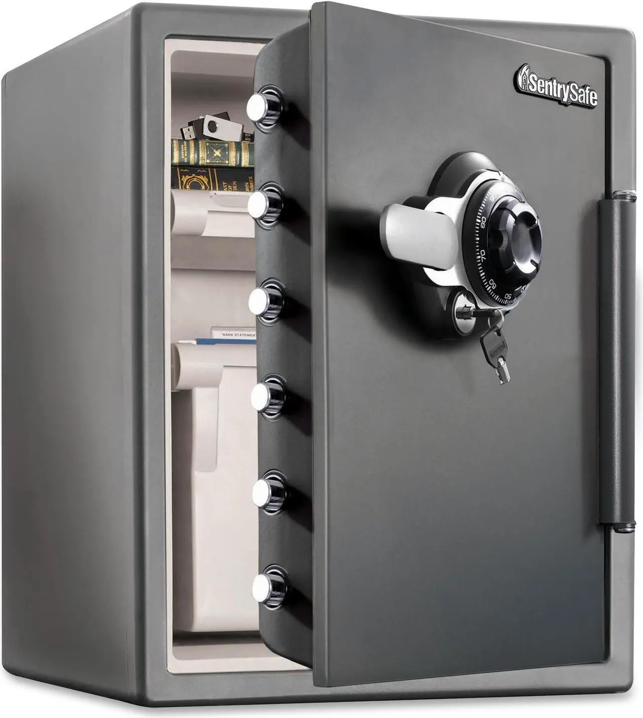 Alt view image 3 of 6 - SENTRY SAFE SFW205DPB Fire Safe,2.05 cu ft,Gray