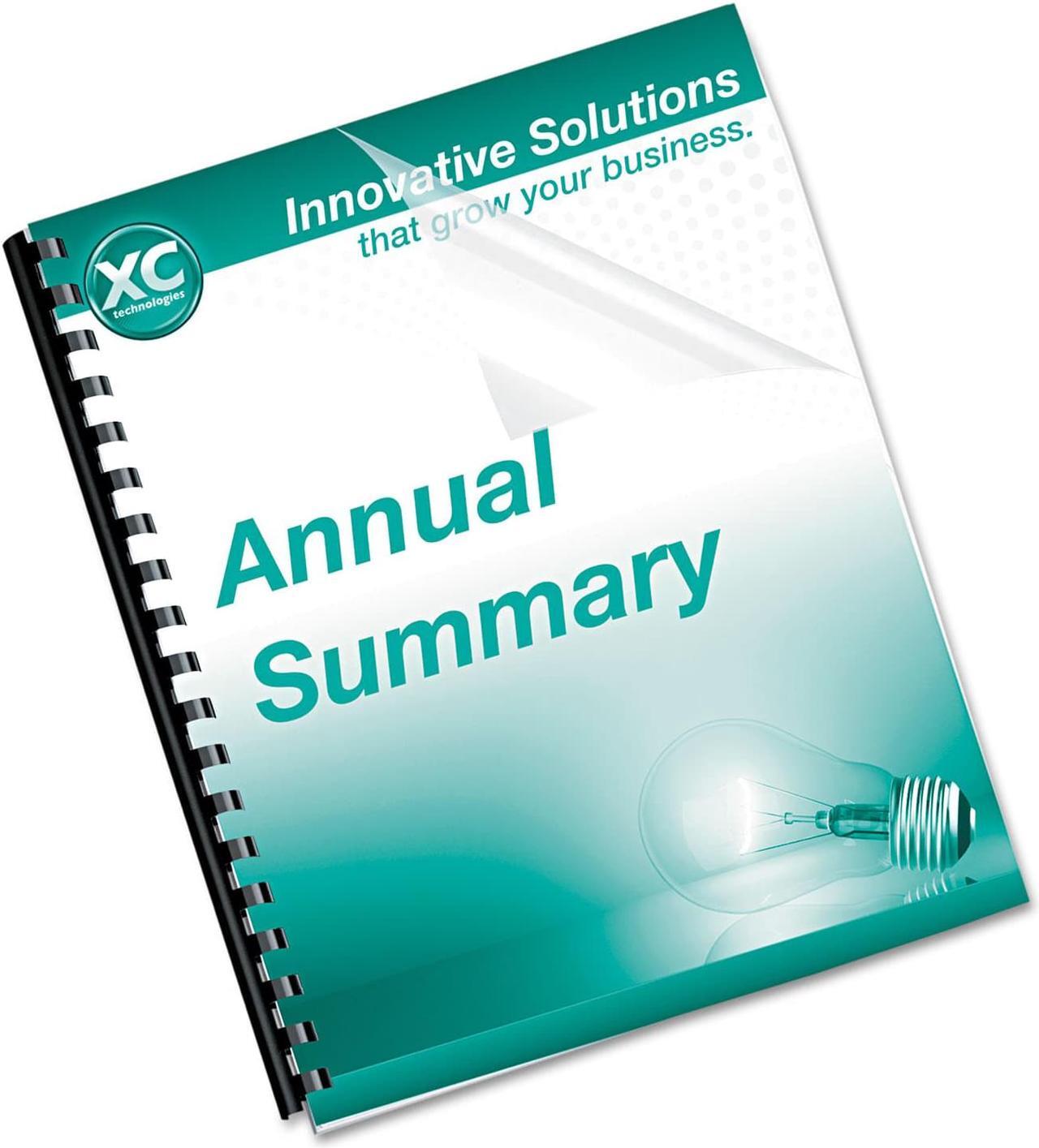 Alt view image 4 of 20 - Fellowes Crystals Clear Pre-Punched Oversized Binding Covers 100 Pack