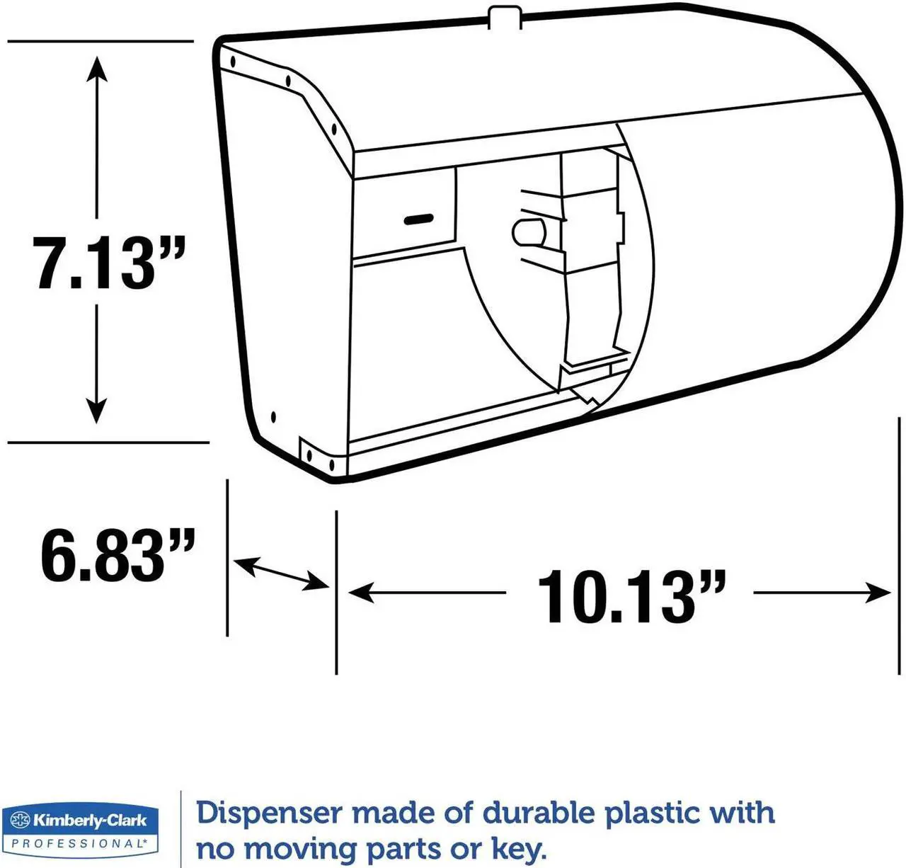 Alt view image 9 of 9 - KIMBERLY-CLARK PROFESSIONAL* 09606 Coreless Double Roll Bath Tissue Dispenser, 7.1" x 10.1" x 6.4", Stainless Steel