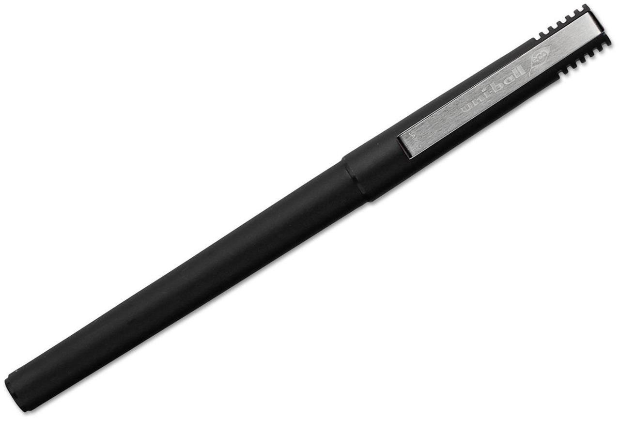 Alt view image 2 of 8 - uni-ball Stick Roller Ball Pen Micro 0.5mm Blue Ink Black Matte Barrel Dozen
