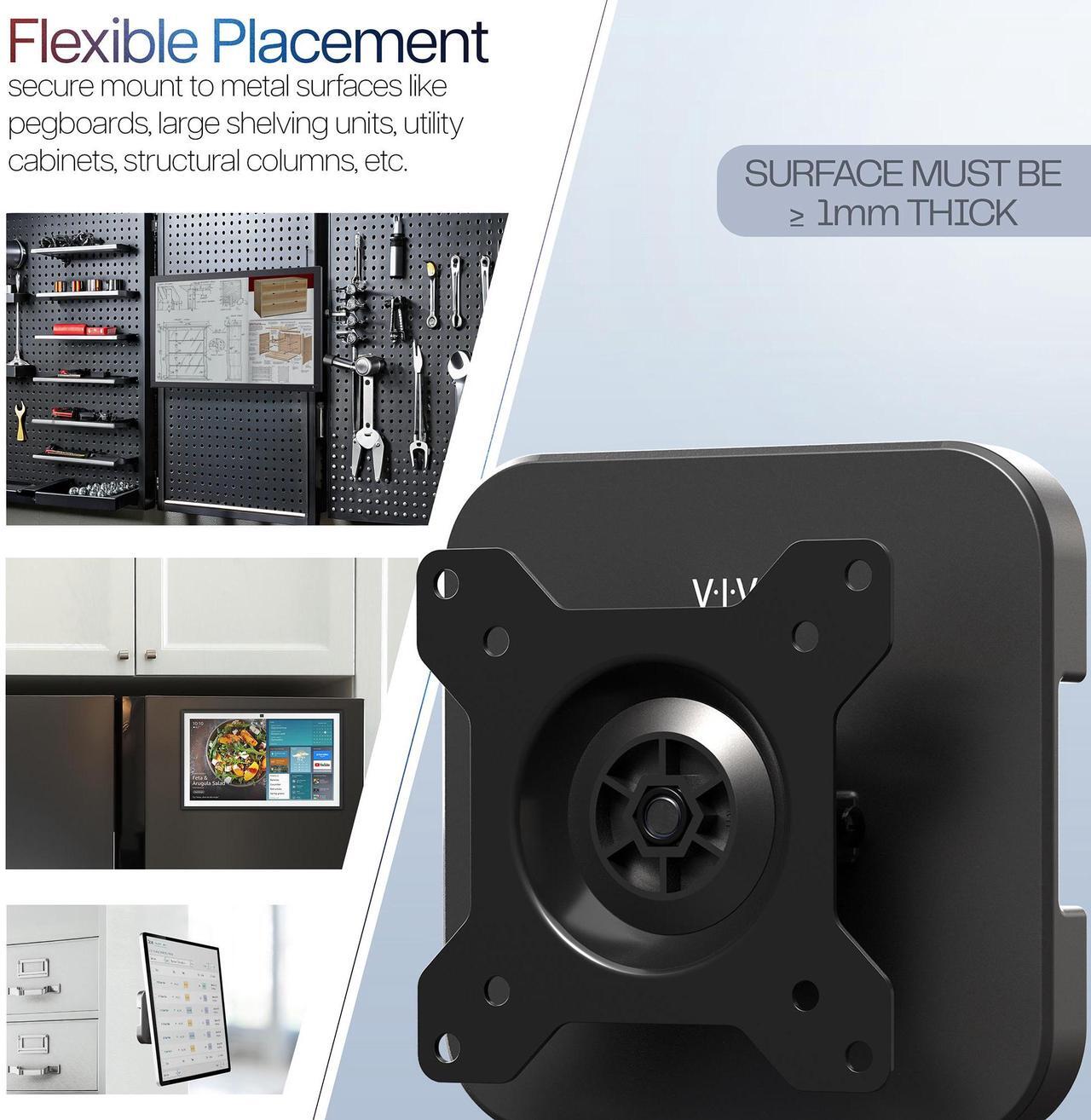 Alt view image 2 of 7 - VIVO Magnetic 13 to 34 inch Monitor Mount for Steel Surfaces, Holds up to 17.6 lbs, Black, MOUNT-MAG01