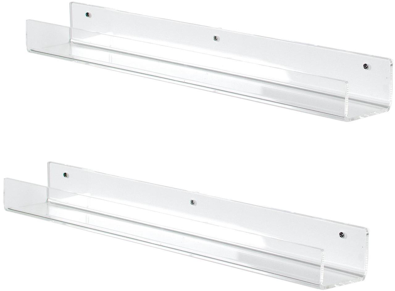 Main image of VIVO Dual Acrylic 24" Floating Bookshelves, Clear Wall Display Shelves (2 Pack)