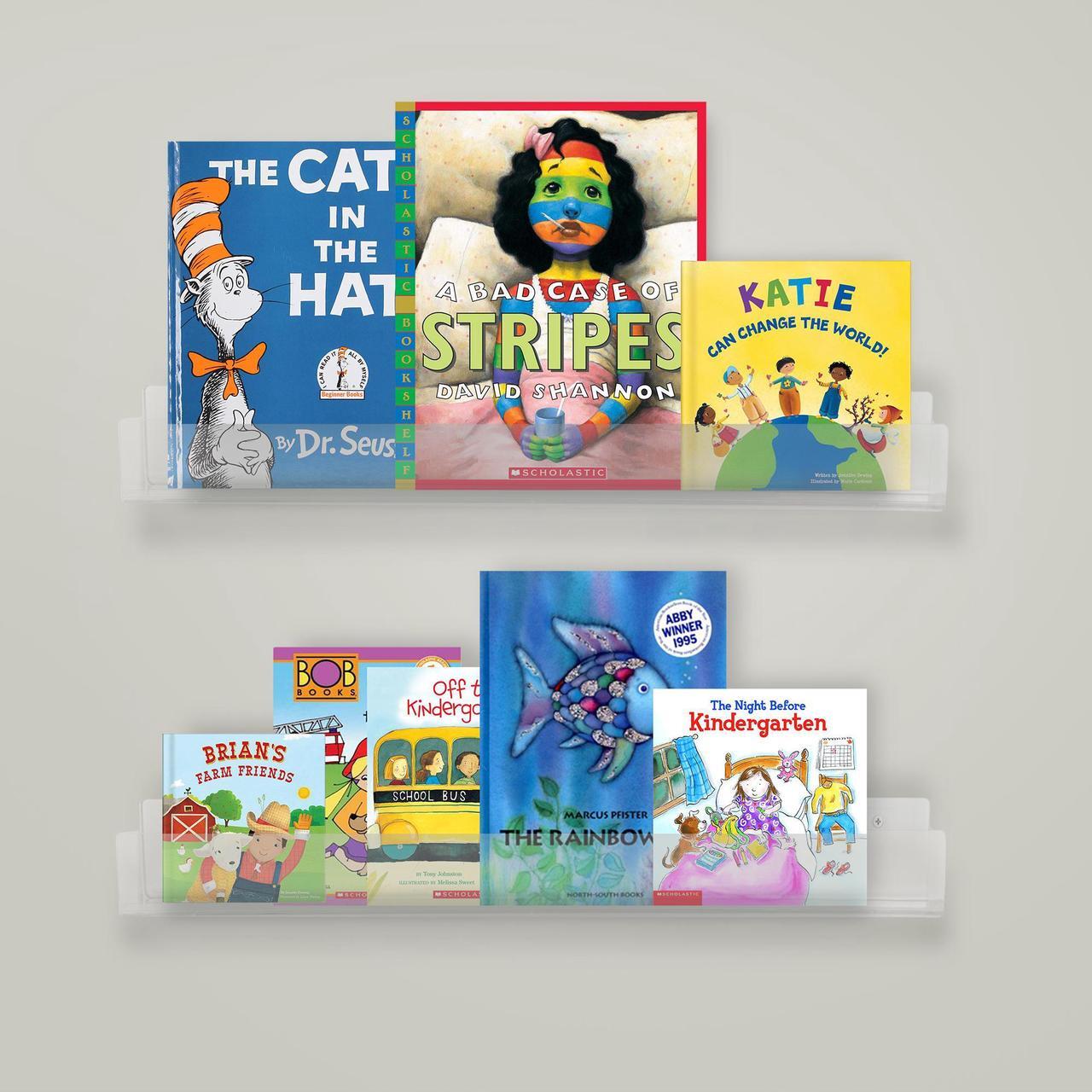 Alt view image 5 of 7 - VIVO Dual Acrylic 24" Floating Bookshelves, Clear Wall Display Shelves (2 Pack)
