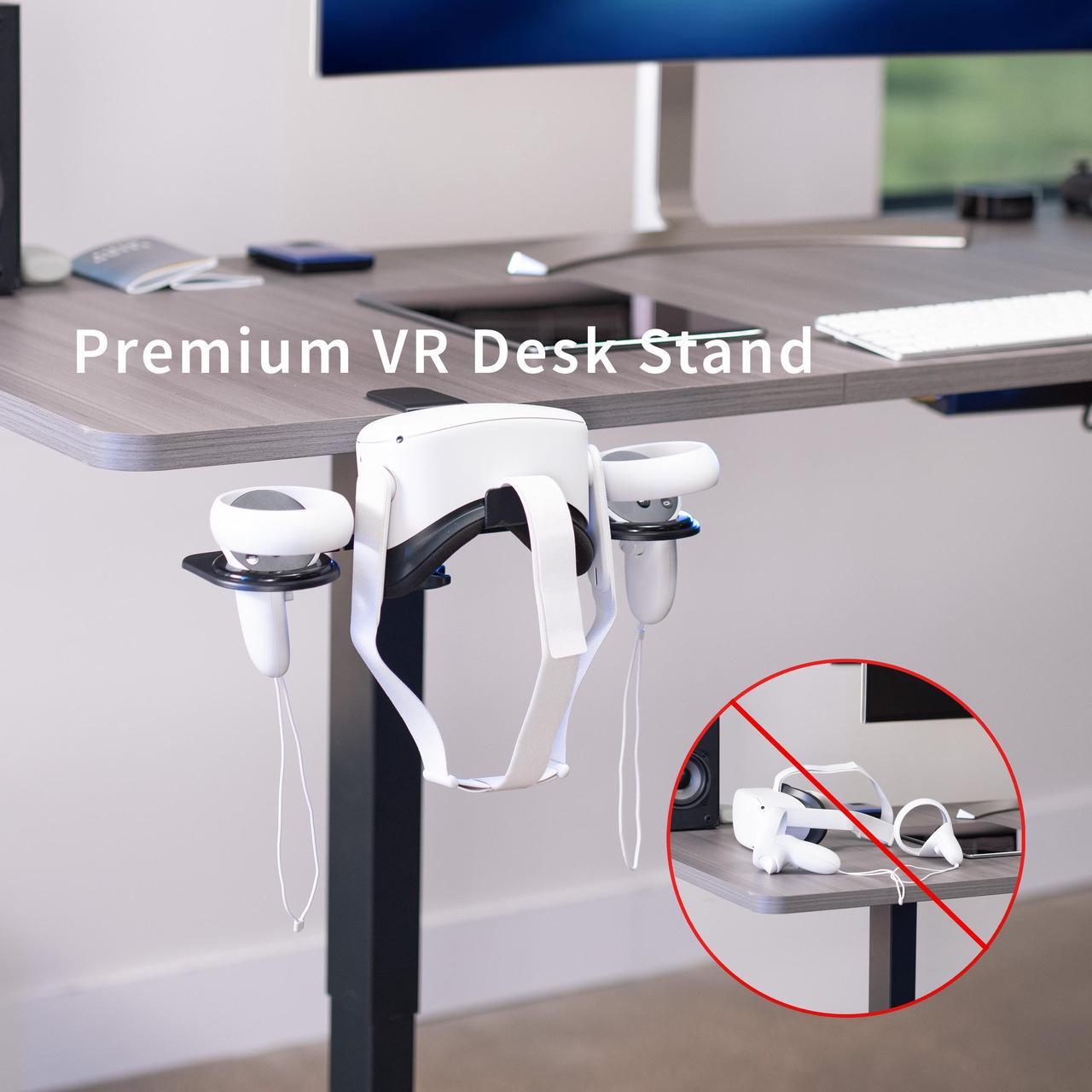 Alt view image 2 of 7 - VIVO Premium Clamp-on VR Headset and Controller Stand for Desk, Virtual Reality Display Holder, Black, MOUNT-VR01