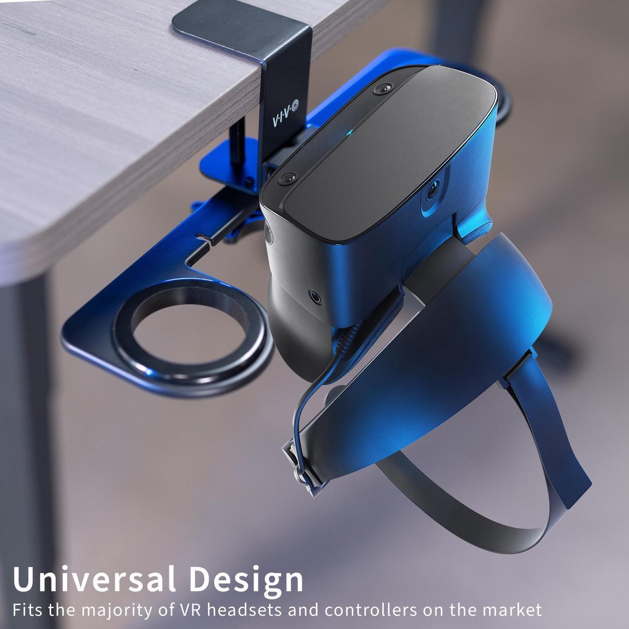 Alt view image 5 of 7 - VIVO Premium Clamp-on VR Headset and Controller Stand for Desk, Virtual Reality Display Holder, Black, MOUNT-VR01
