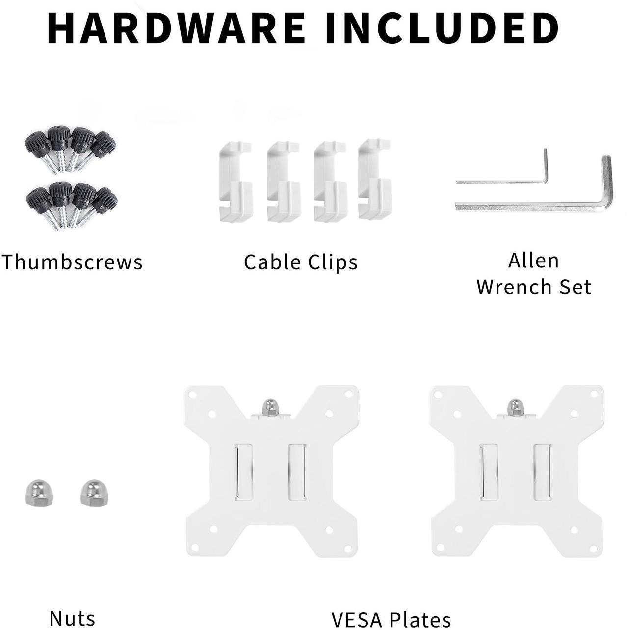 Alt view image 4 of 5 - VIVO White Fully Adjustable Dual Monitor Arm for Desk Mount Stand
