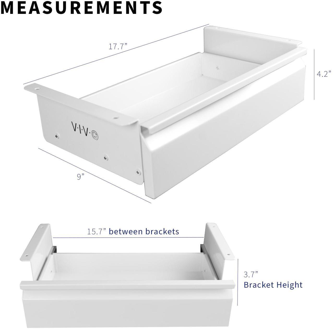 Alt view image 3 of 7 - VIVO White 16" Under Desk Pull-out Drawer without Shell, Storage Organizer for Sit Stand Workstation (DESK-AC03A-W)