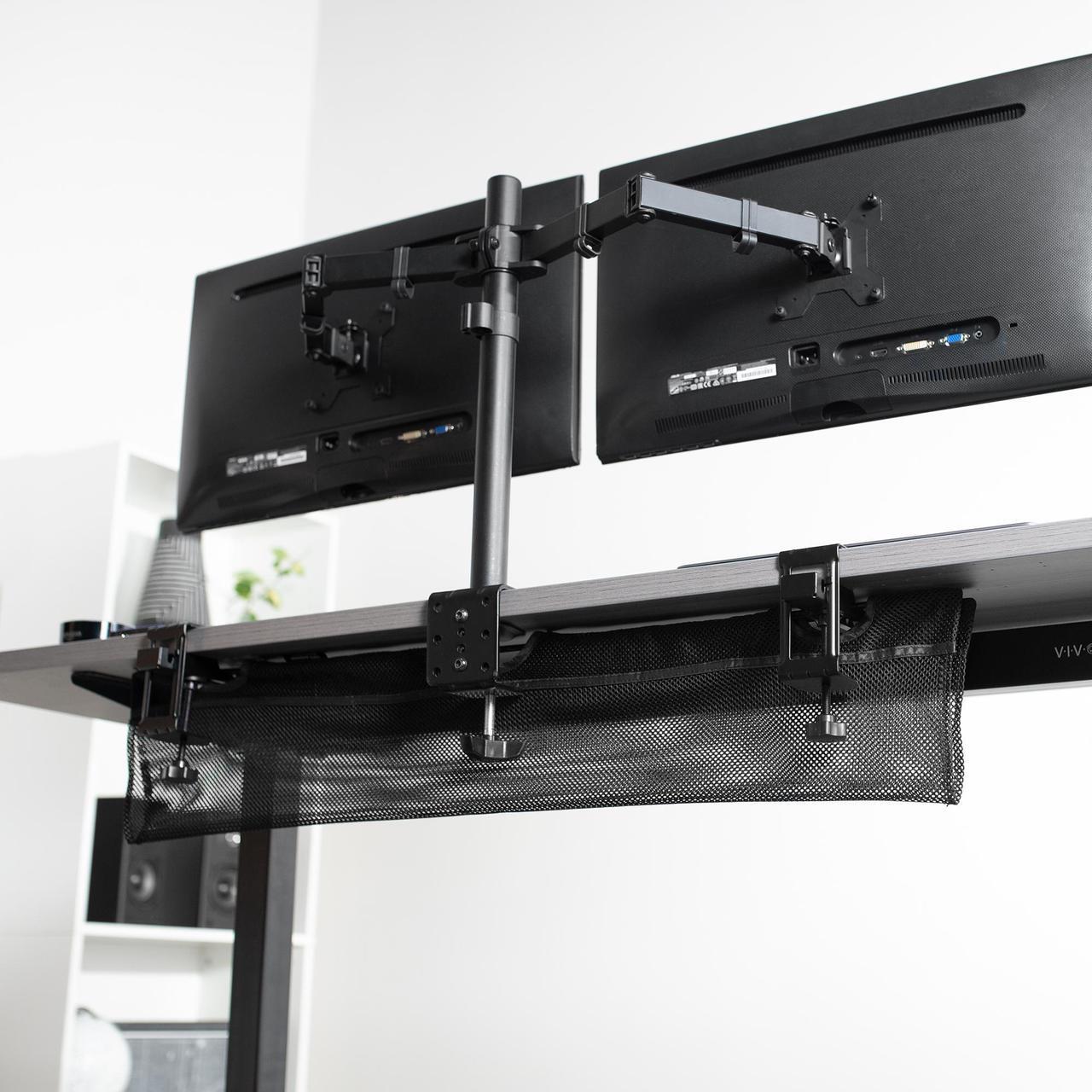 Alt view image 2 of 8 - VIVO Black 36" Clamp-on Under Desk Cable Net, Workstation Wire Organizer, Mesh Cable Management (DESK-AC36MH)