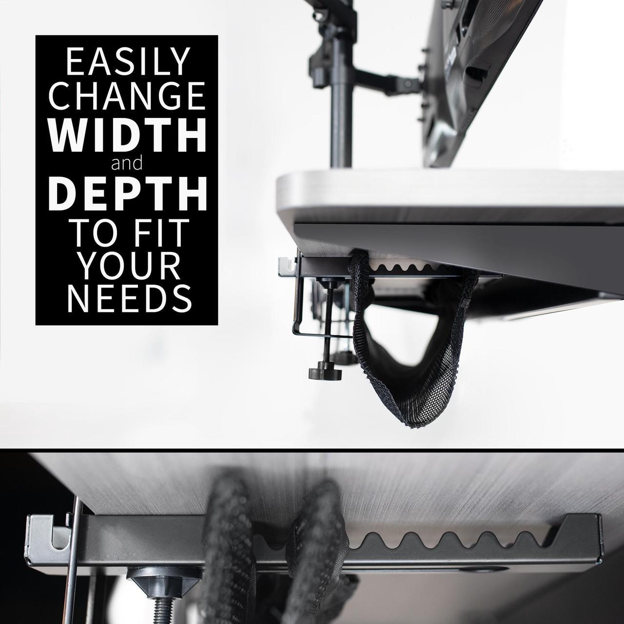 Alt view image 4 of 8 - VIVO Black 36" Clamp-on Under Desk Cable Net, Workstation Wire Organizer, Mesh Cable Management (DESK-AC36MH)