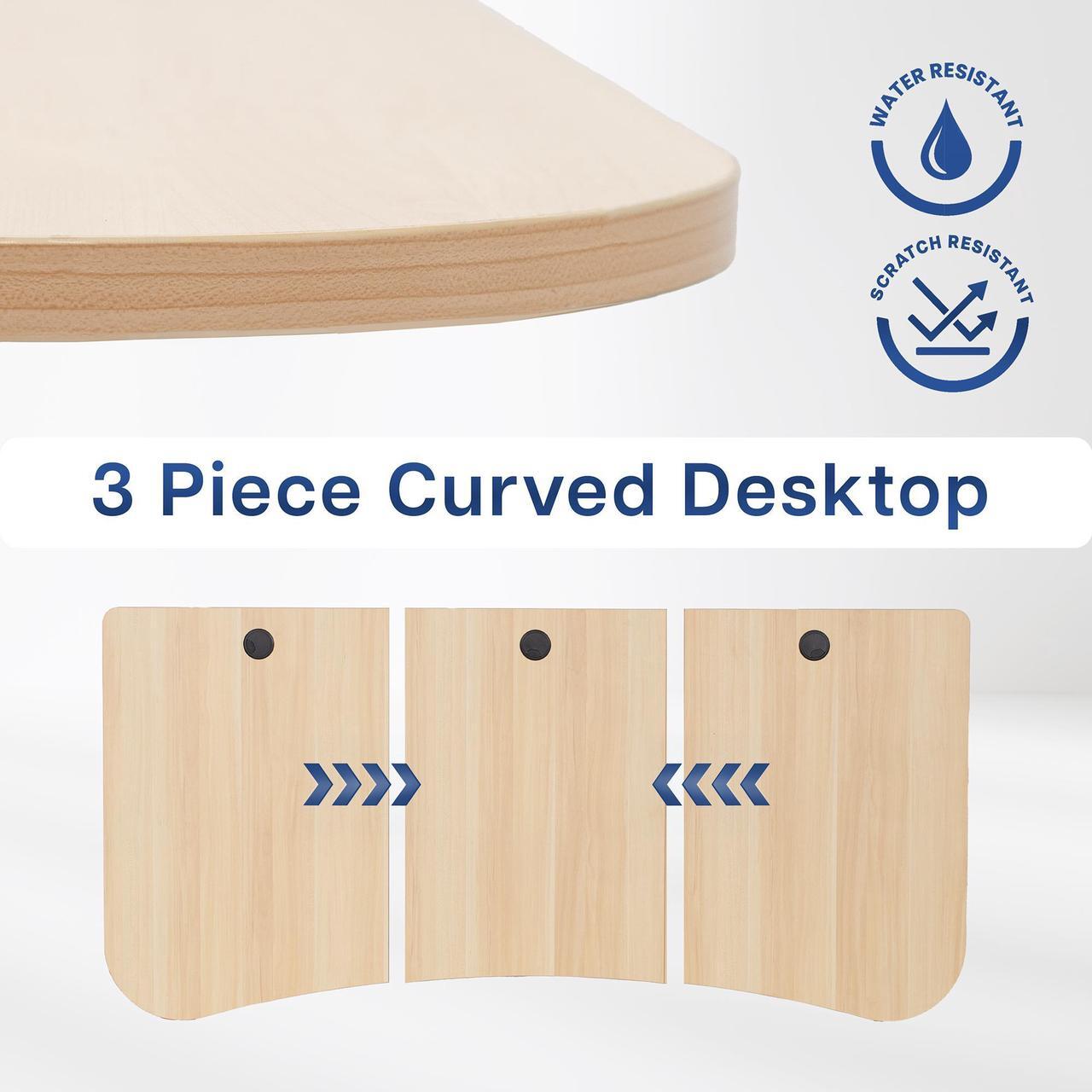 Alt view image 5 of 7 - VIVO Light Wood 63 x 32 inch Universal Table Top for Height Adjustable Standing Desk Frames (DESK-TOP1C)