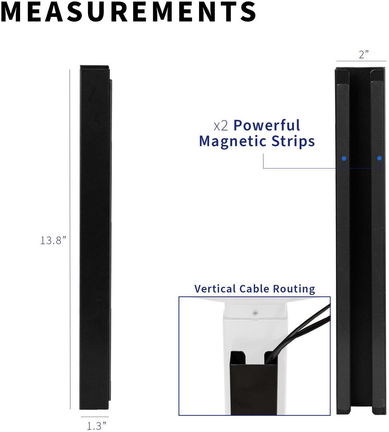Alt view image 3 of 8 - VIVO Black Magnetic 14 inch Vertical Cable Management Channel, Cord Organizer, Wire Hider Cover (DESK-AC01-1MB)