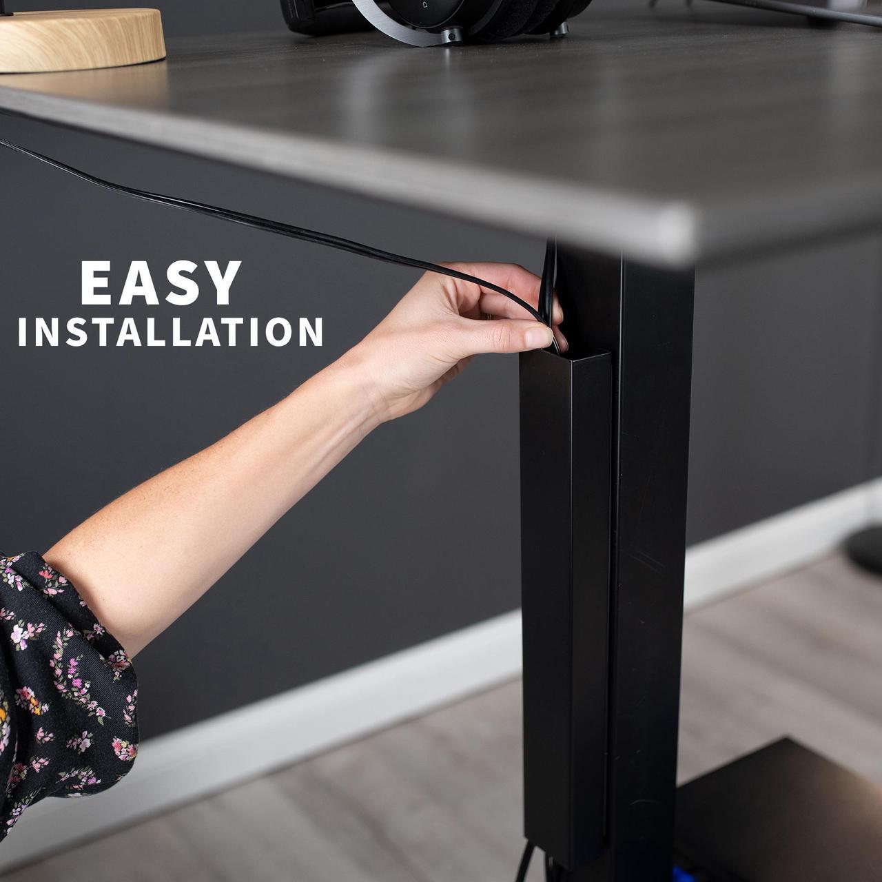 Alt view image 4 of 8 - VIVO Black Magnetic 14 inch Vertical Cable Management Channel, Cord Organizer, Wire Hider Cover (DESK-AC01-1MB)