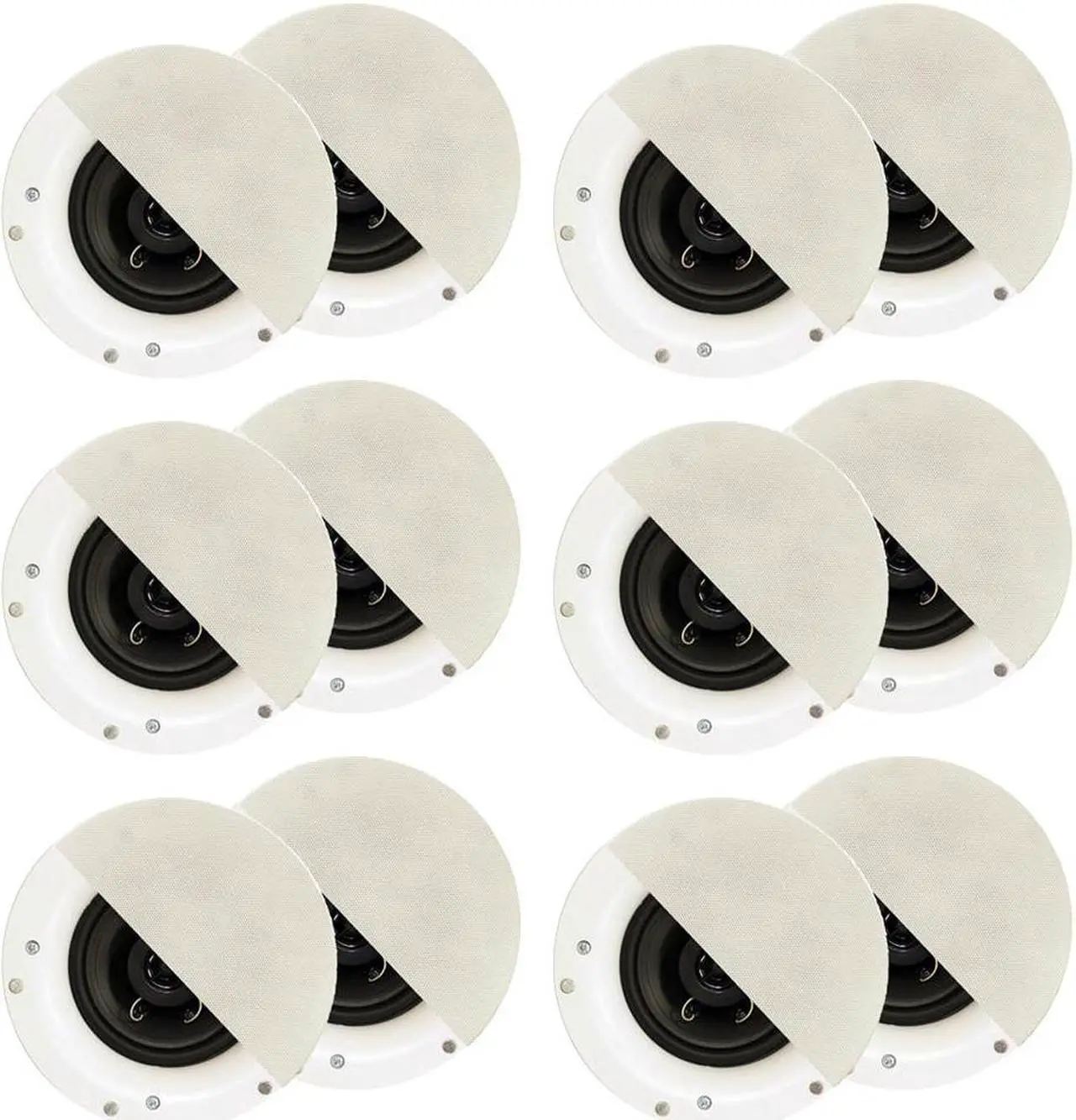 Main image of Acoustic Audio R192 Frameless In Ceiling / In Wall Speaker 6 Pair Pack 2 Way Home Theater Surround Speakers