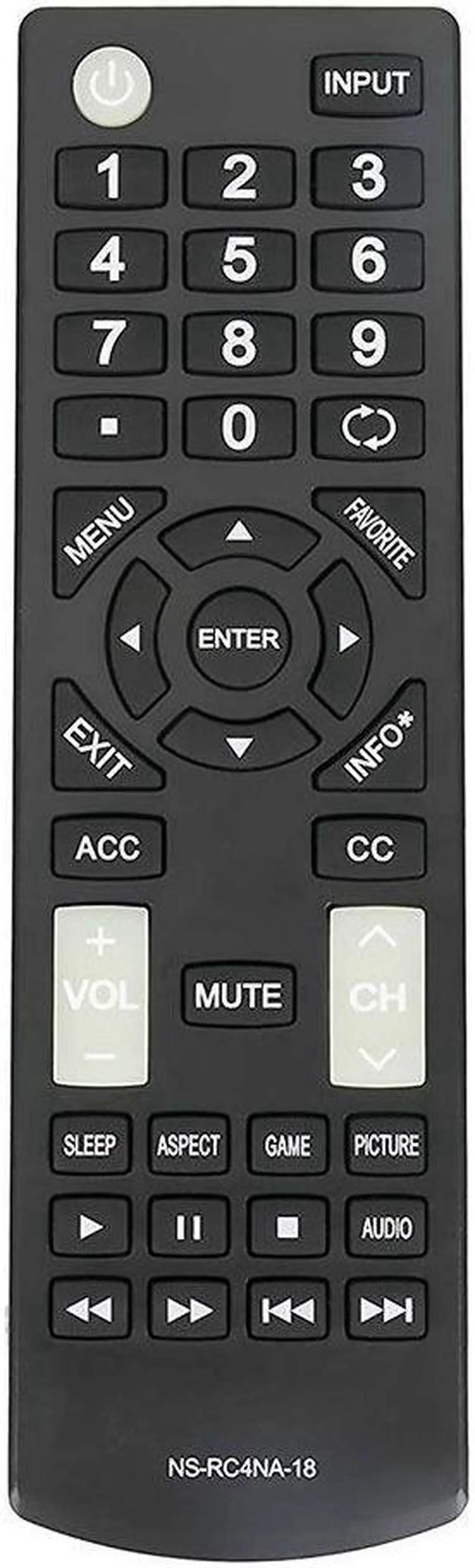 Main image of Insignia Remote Control (NS-RC4NA-18) for Select Insignia TVs - Black GRADE A