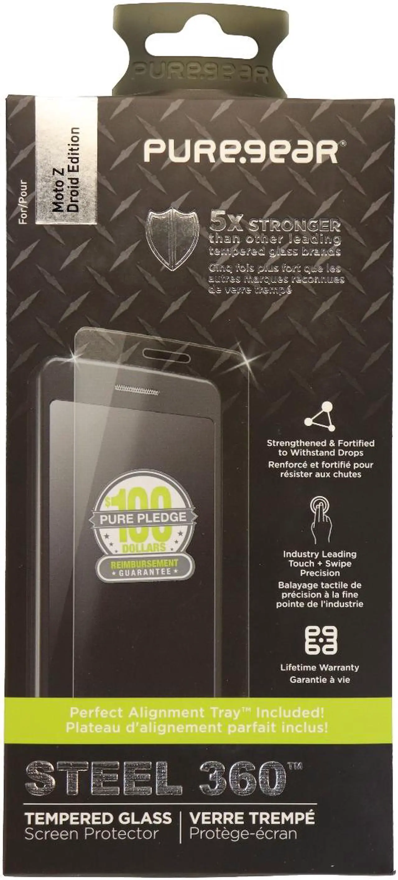 Alt view image 8 of 12 - PUREGEAR STEEL 360 TEMPERED GLASS SCREEN PROTECTOR FOR MOTOROLA MOTO Z DROID