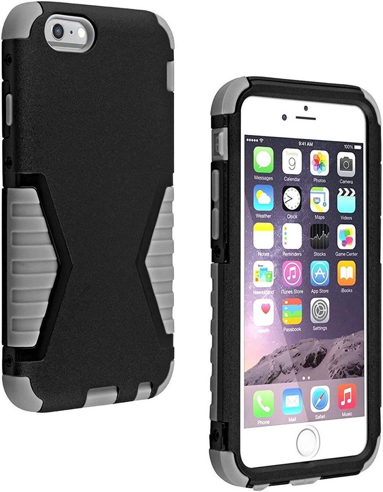 Alt view image 3 of 4 - Verizon Shock Absorbent Rugged Case for iPhone 6 Plus/6s Plus - Black/Gray