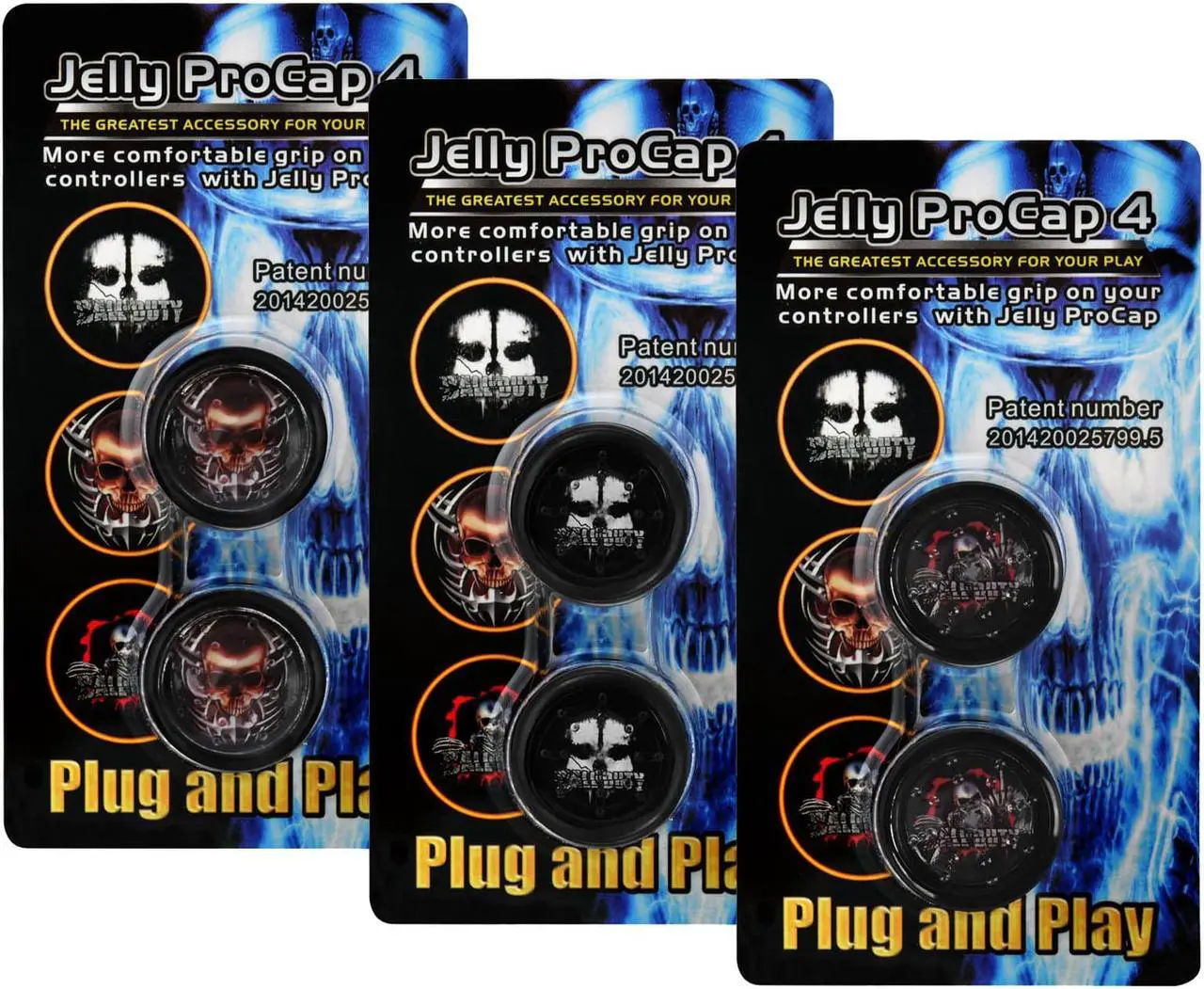 Alt view image 6 of 6 - Jelly ProCap for PS4 Dualshock 4 Controller Analog Thumb Stick Grip Skull Head