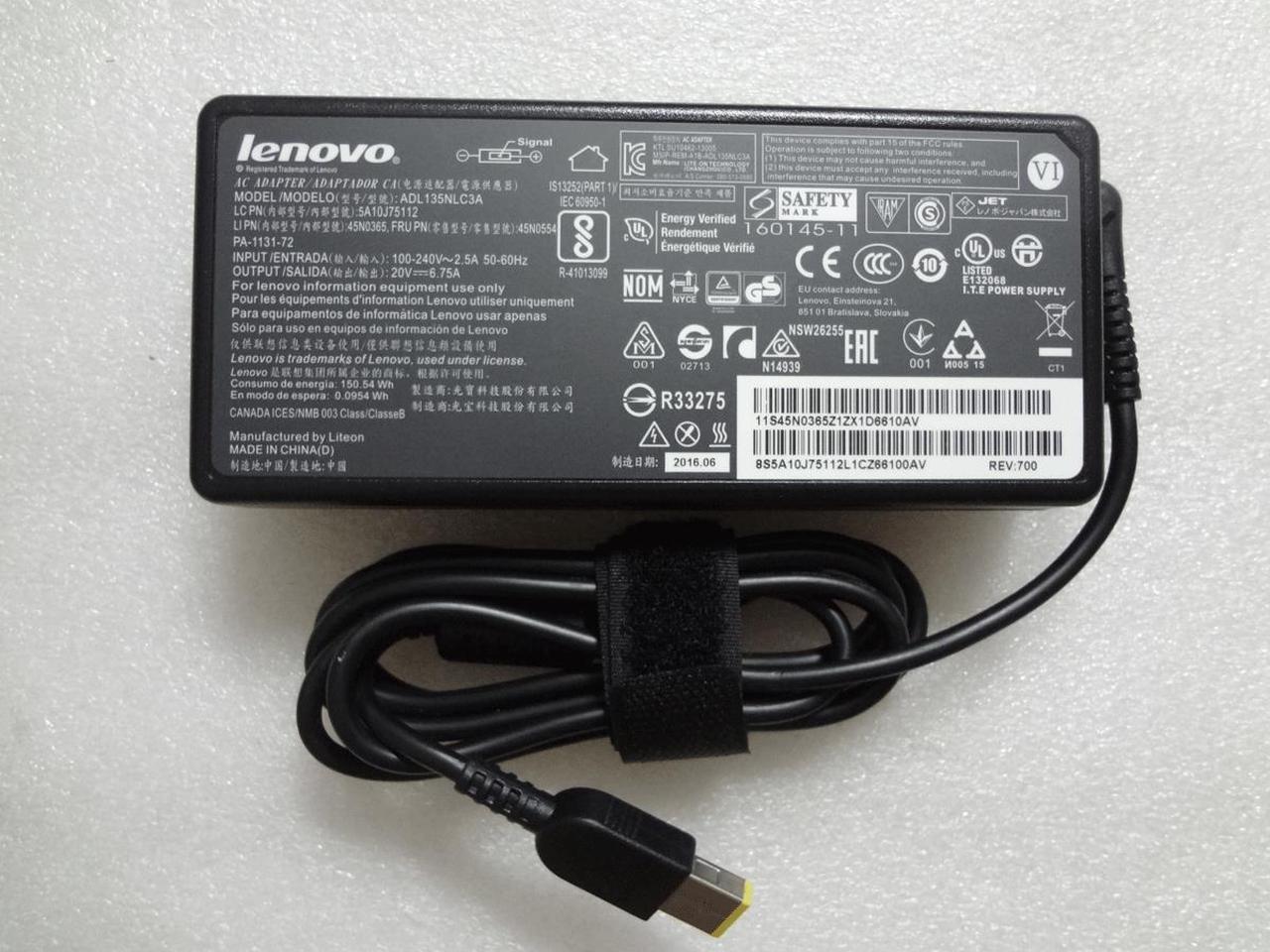 Genuine Original 20V 6.75A fr Lenovo 135W Yoga 720-15IKB 15.6" 4K AC Charger