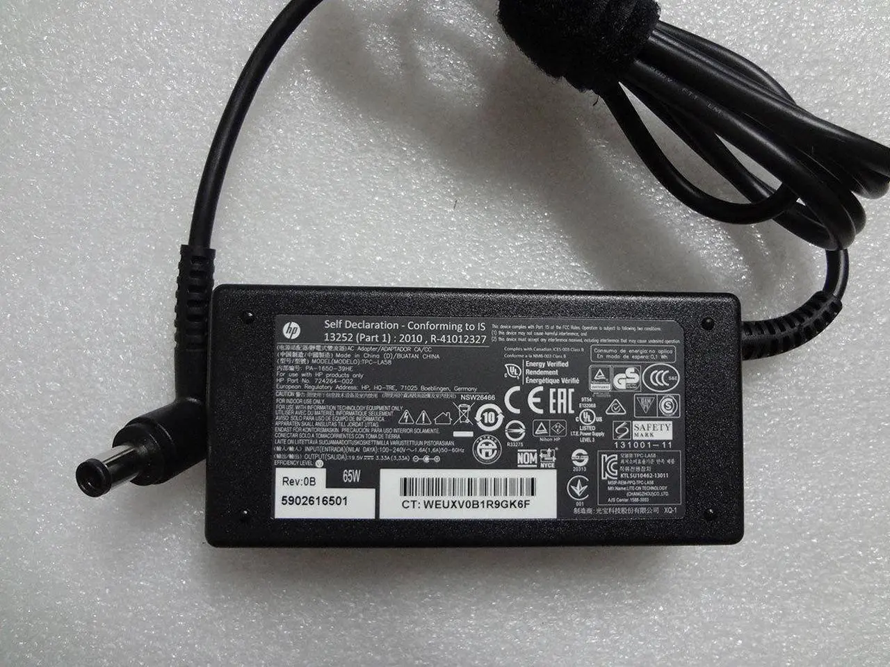 Main image of Original for HP 65W 19.5V 3.33A TPC-LA58 PA-1650-39HE 724264-001 AC Adapter