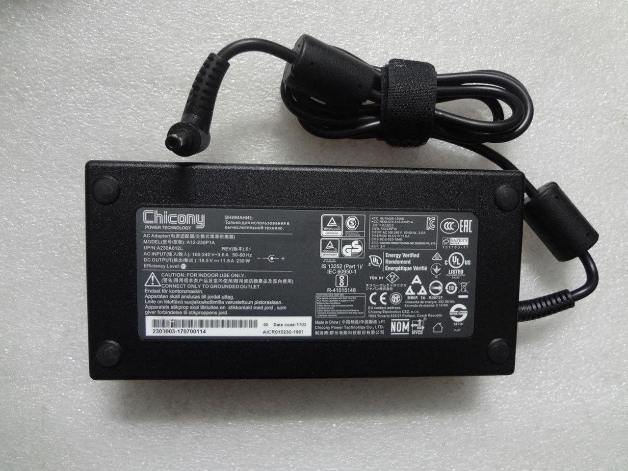 Slim Original OEM Chicony 19.5V 11.8A 230W A12-230P1A A230A012L 5.5mm*2.5mm