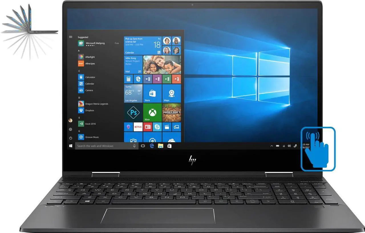 Main image of HP ENVY x360 - 15z Home and Business Laptop (AMD Ryzen 7 3700U 4-Core, 16GB RAM, 512GB PCIe SSD, 15.6" Touch  Full HD (1920x1080), AMD Vega 10, Fingerprint, Wifi, Bluetooth, Webcam, Win 10 Home)