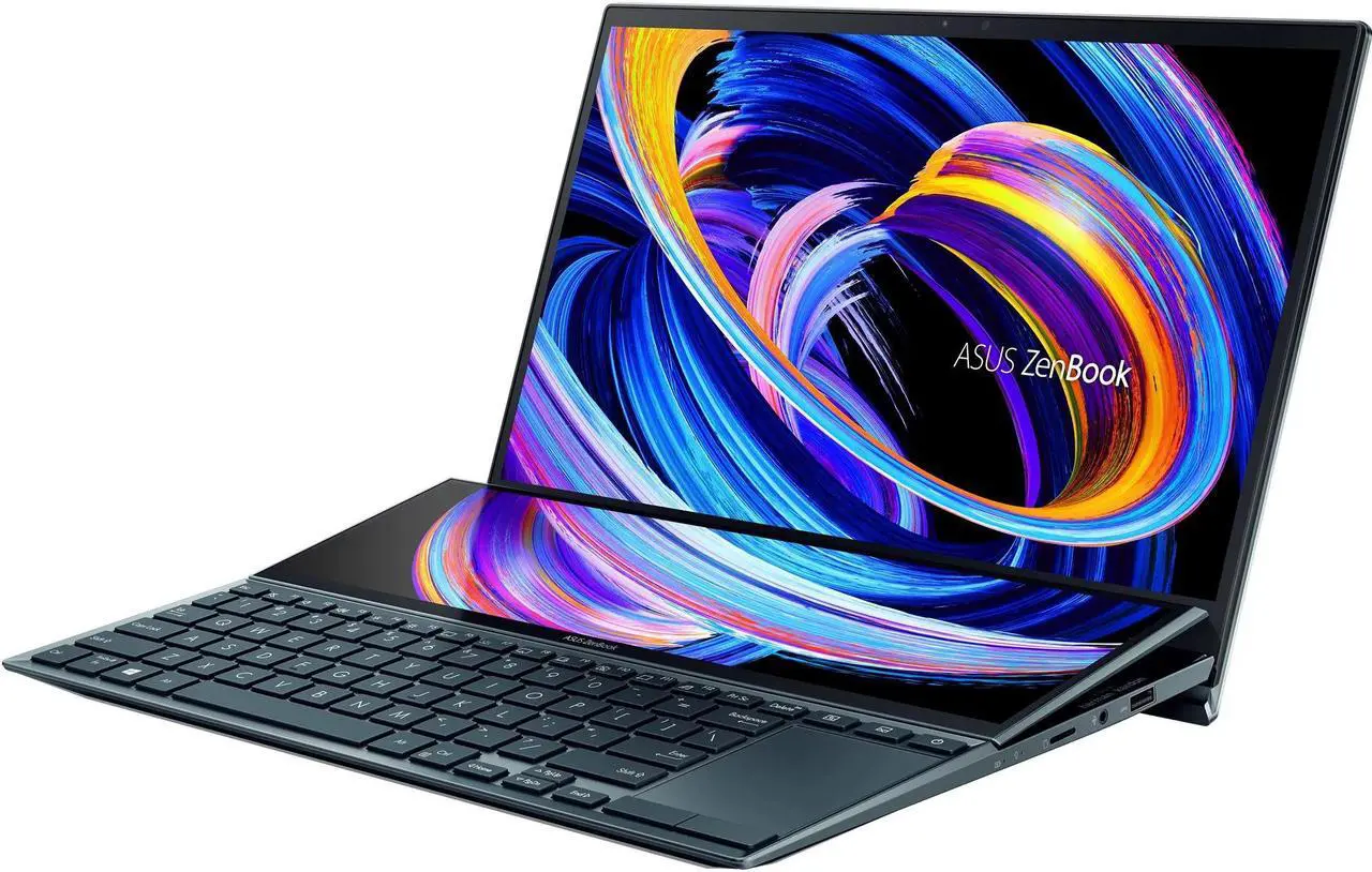 Alt view image 3 of 7 - ASUS ZenBook Duo 14 School & Business Laptop (Intel i7-1195G7 4-Core, 8GB RAM, 2TB PCIe SSD, 14.0" Touch  Full HD (1920x1080), Intel Iris Xe, Wifi, Bluetooth, Webcam, 1xHDMI, Win 10 Pro)