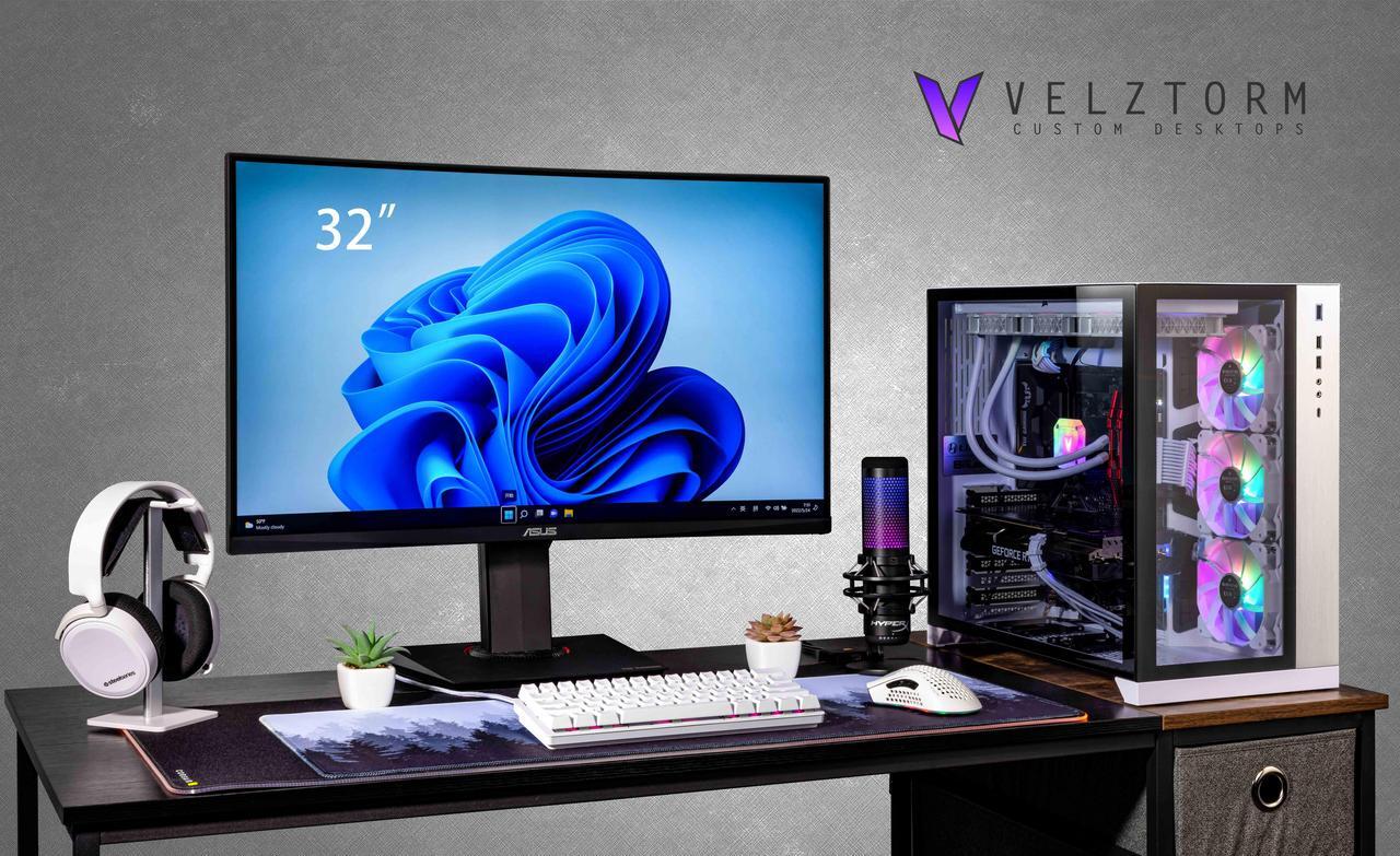 Alt view image 2 of 7 - Velztorm Lux Lyte Custom Built Gaming Desktop PC (AMD Ryzen 9 - 5900X 12-Core, GeForce RTX 3070, 32GB RAM, 512GB PCIe SSD + 2TB HDD (3.5), Wifi, USB 3.2, HDMI, Bluetooth, Display Port, Win 10 Pro)