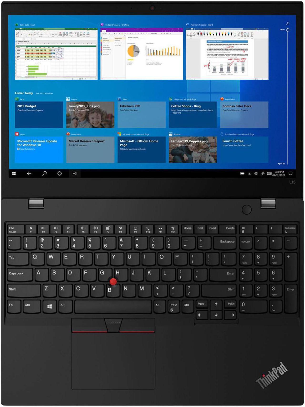 Alt view image 4 of 7 - Lenovo ThinkPad L15 Gen 2 Home & Business Laptop (Intel i7-1165G7 4-Core, 15.6" 60Hz Full HD (1920x1080), Intel Iris Xe, 16GB RAM, 256GB SSD, Backlit KB, Wifi, USB 3.2, HDMI, Webcam, Win 10 Pro)