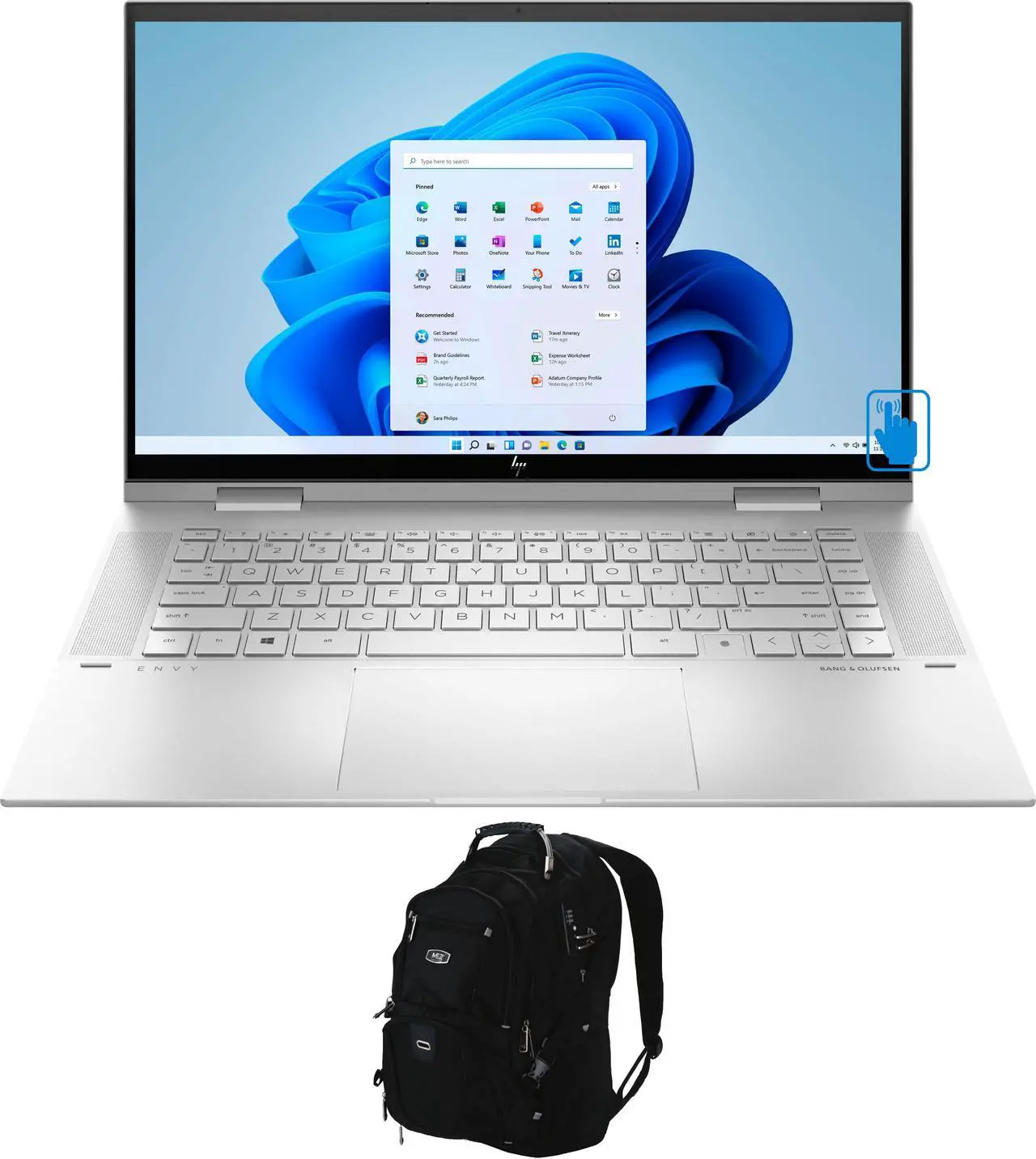 Main image of HP ENVY x360 Home & Business 2-in-1 Laptop (Intel i5-1135G7 4-Core, 15.6" 60Hz Touch Full HD (1920x1080), Intel Iris Xe, 64GB RAM, 1TB m.2 SATA SSD, Win 10 Home) with Travel & Work Backpack