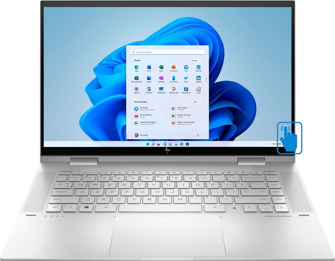 Main image of HP ENVY x360 15t-es100 Home & Business 2-in-1 Laptop (Intel i7-1195G7 4-Core, 15.6" 60Hz Touch Full HD (1920x1080), Intel Iris Xe, 32GB RAM, 512GB m.2 SATA SSD, Backlit KB, Wifi, Win 11 Home)