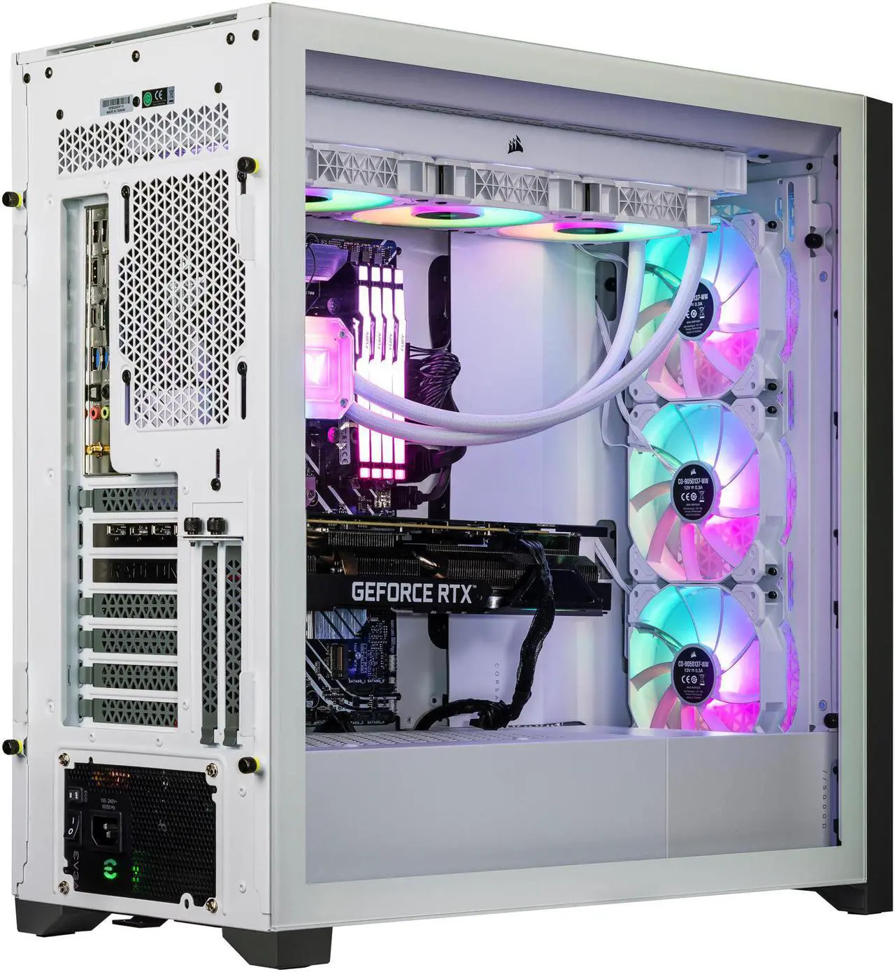 Alt view image 4 of 7 - Velztorm White Aciex Custom Built Gaming Desktop PC (Intel i9-14900K, GeForce RTX 5090, 64GB DDR5, 2TB PCIe SSD + 6TB HDD, RGB Fans, 360mm AIO, 1000W PSU, WiFi 6, Bluetooth 5.2, RJ-45, Win 11 Home)