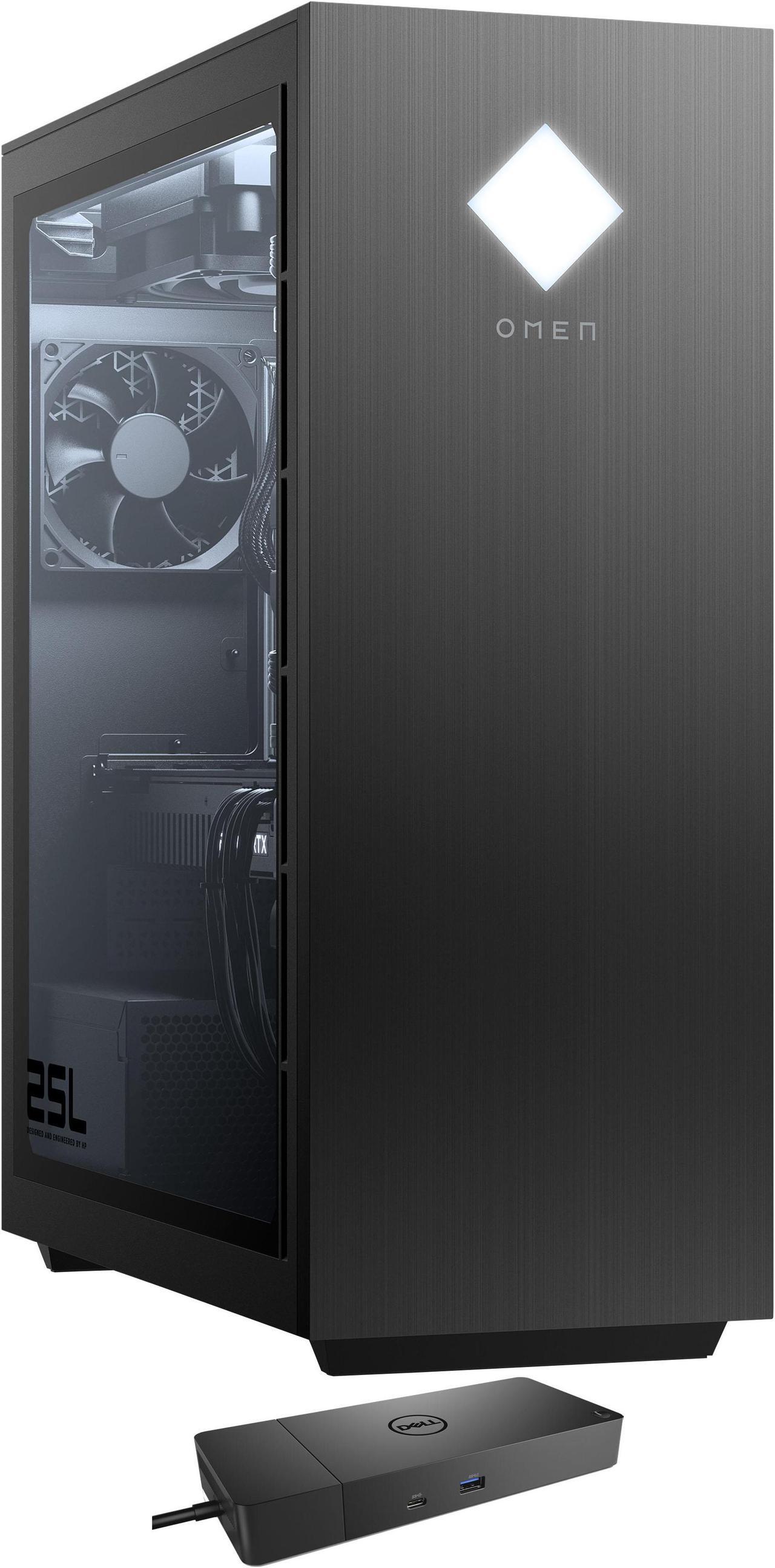 Main image of HP OMEN GT12-0124 25L Home & Business Desktop (Intel i5-10400 6-Core, GeForce GTX 1660 Super, 32GB RAM, 512GB PCIe SSD + 2TB HDD (3.5), Wifi, USB 3.2, HDMI, Win 11 Pro) with WD19S 180W Dock