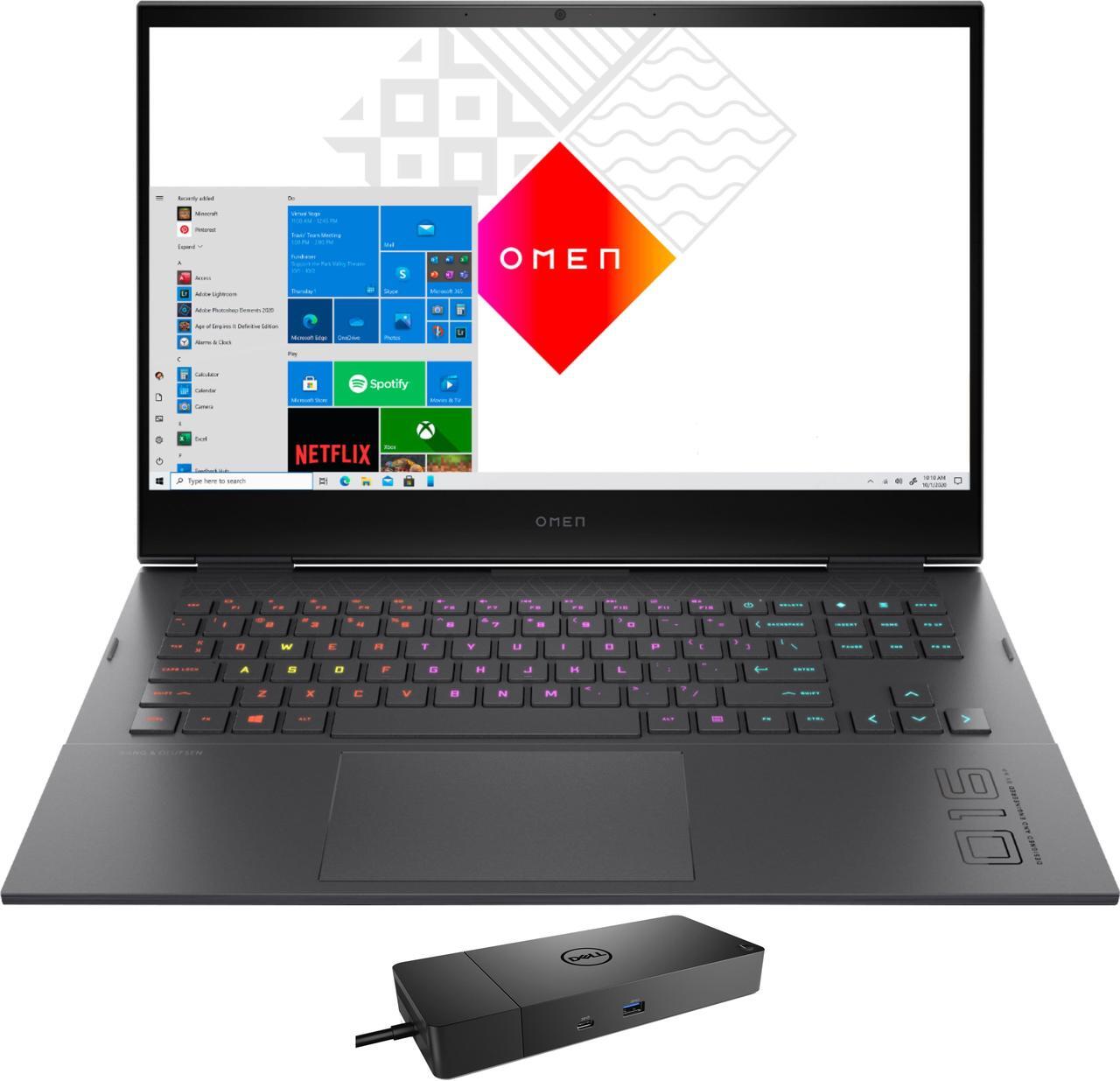 Main image of HP OMEN 16  Gaming & Entertainment Laptop (AMD Ryzen 7 5800H 8-Core, 16.1" 144Hz Full HD (1920x1080), NVIDIA GeForce RTX 3050 Ti, 32GB RAM, 2TB PCIe SSD, Win 11 Pro) with WD19S 180W Dock