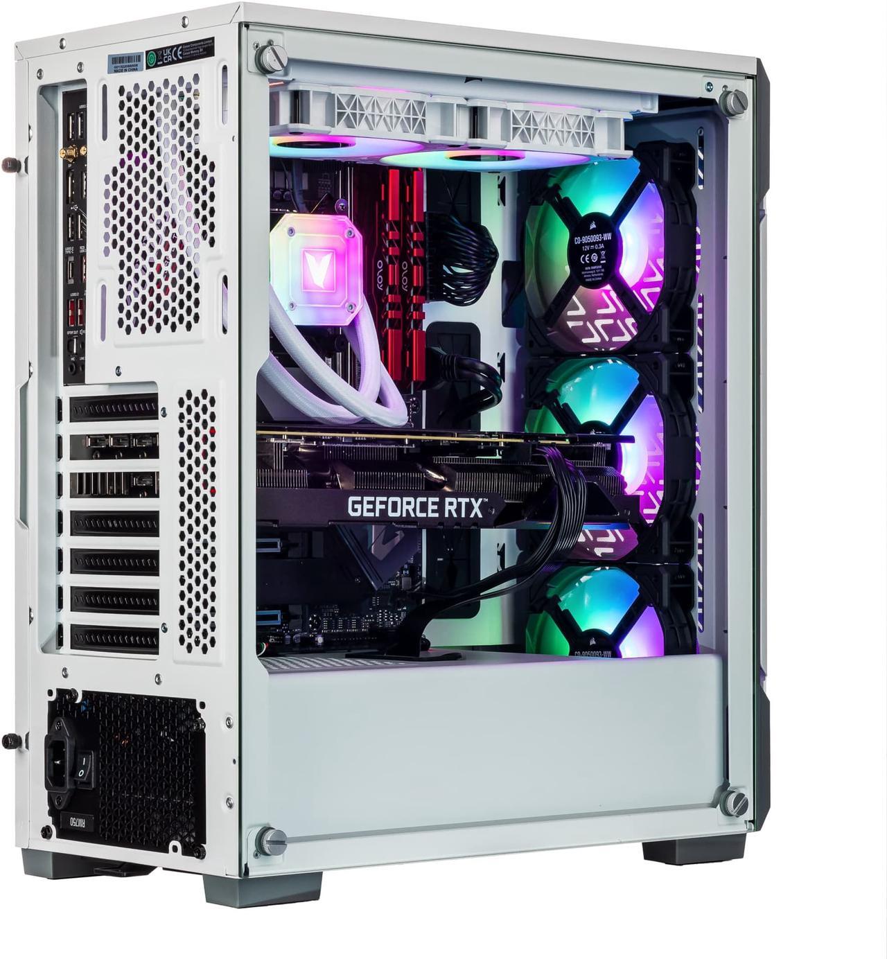 Alt view image 4 of 7 - Velztorm White Ferrux II Custom Built Gaming Desktop PC (Intel Core i9-12900K 16-Core, 32GB RAM, 1TB PCIe SSD + 1TB HDD (3.5), GeForce RTX 4060, Wifi, Bluetooth, White, Win 11 Home)