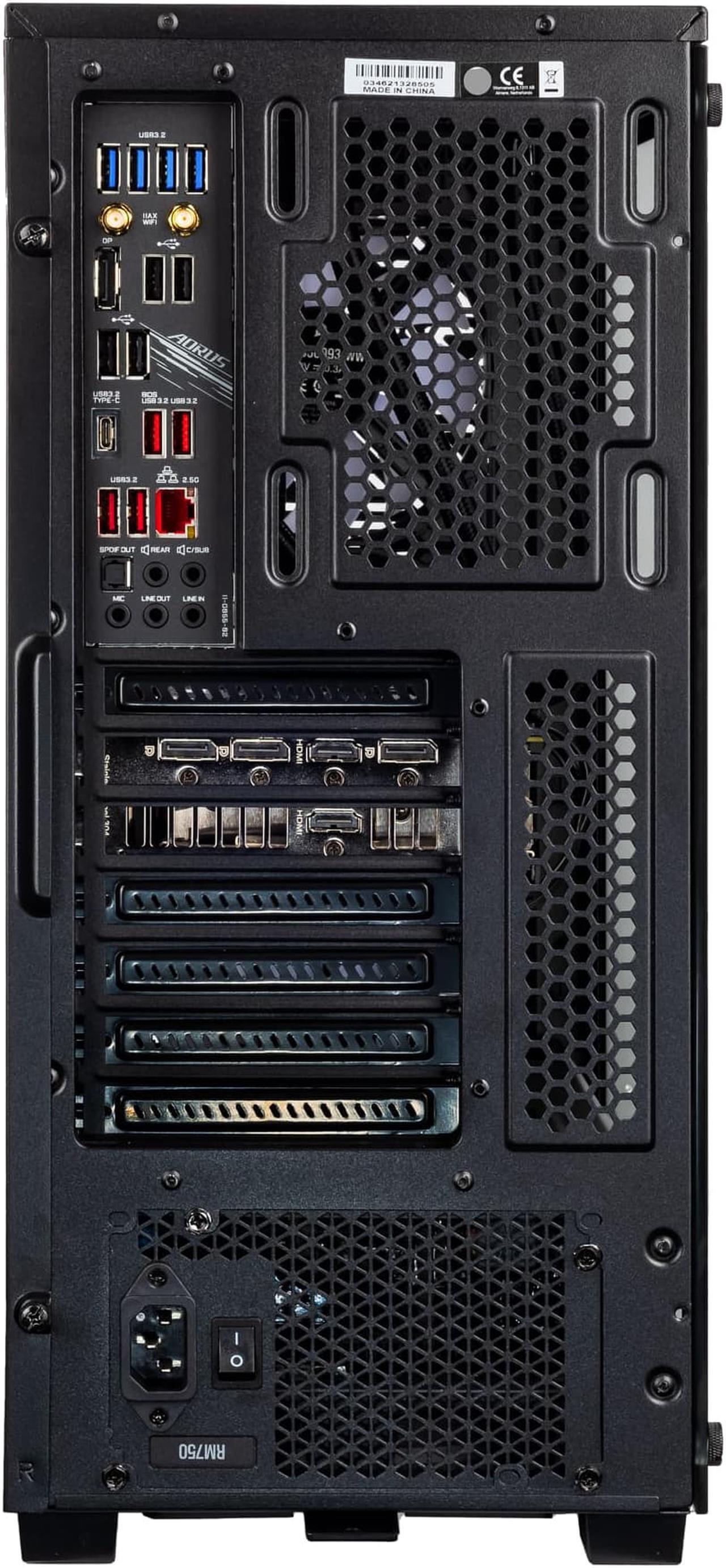 Alt view image 7 of 7 - Velztorm Ferrux II Custom Built Gaming Desktop PC (Intel i9-12900K 16-Core, 128GB RAM, 2TB PCIe SSD + 2TB HDD (3.5), GeForce RTX 3050, Wifi, Bluetooth, Black, Win 10 Pro)